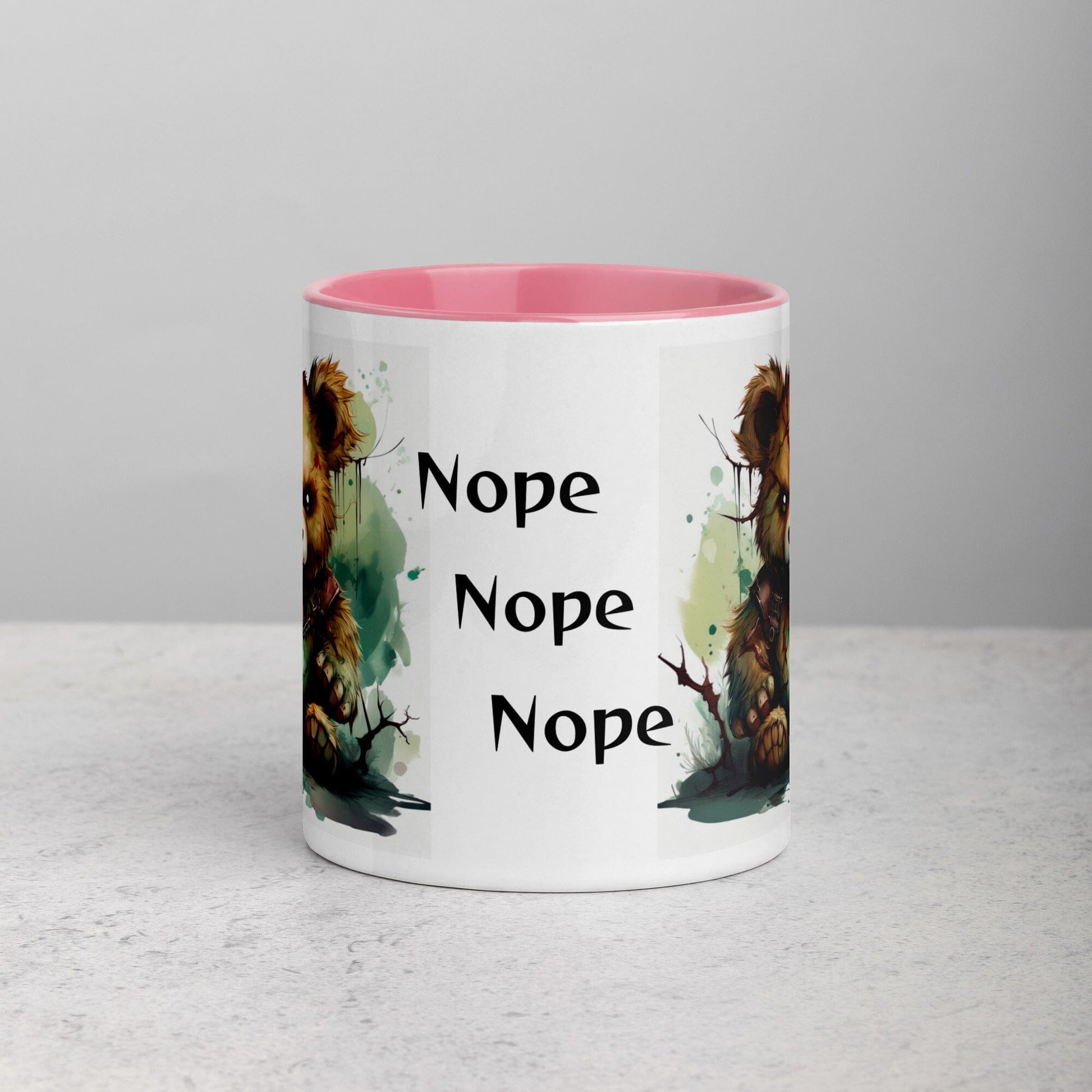 Bear Coffee Mug with Colored Interior - Ceramic Mug Drinkware Savvishly Savvique Pink