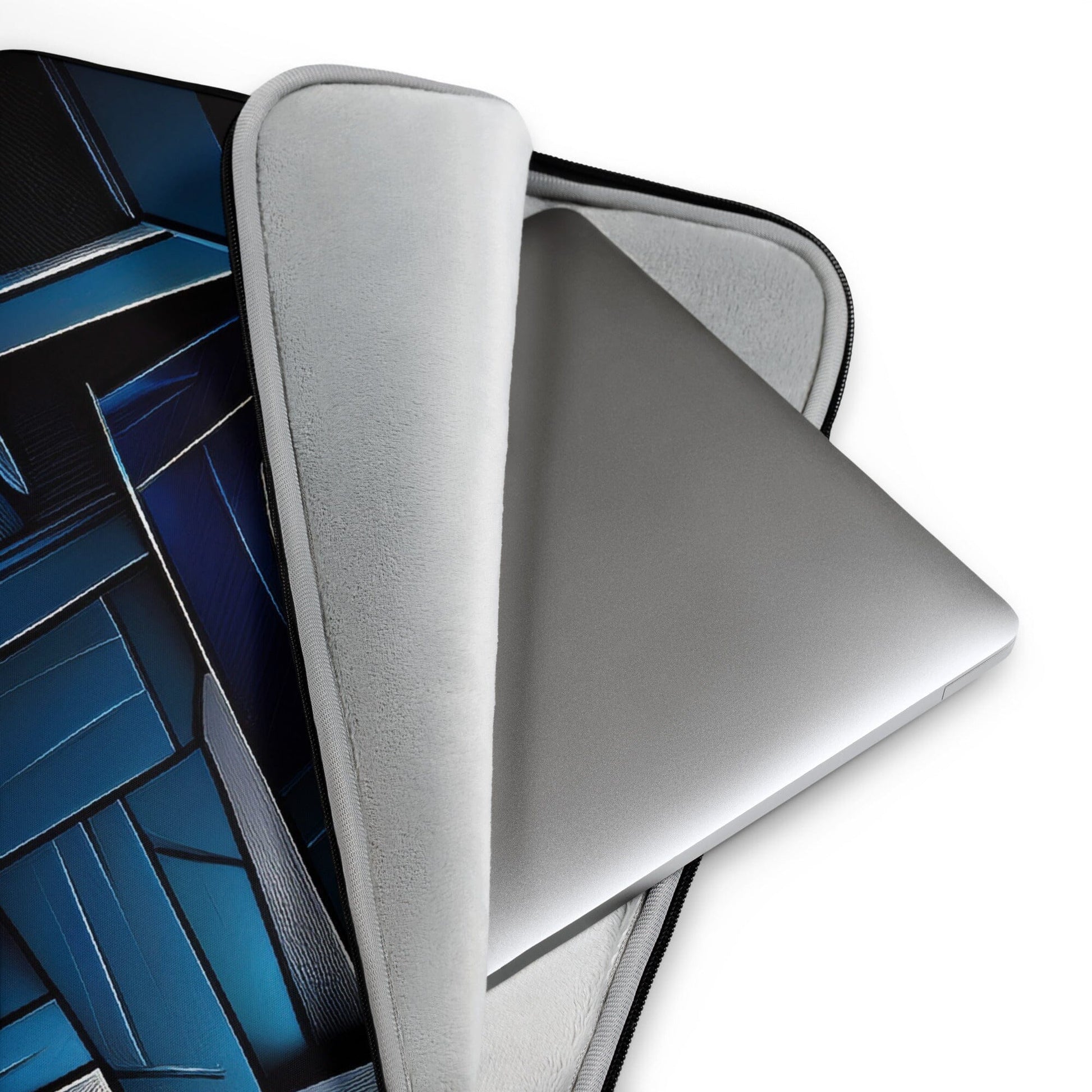 Black & Blue Laptop Sleeve - Bold Color Combination Design Tech Accessories Savvishly Savvique