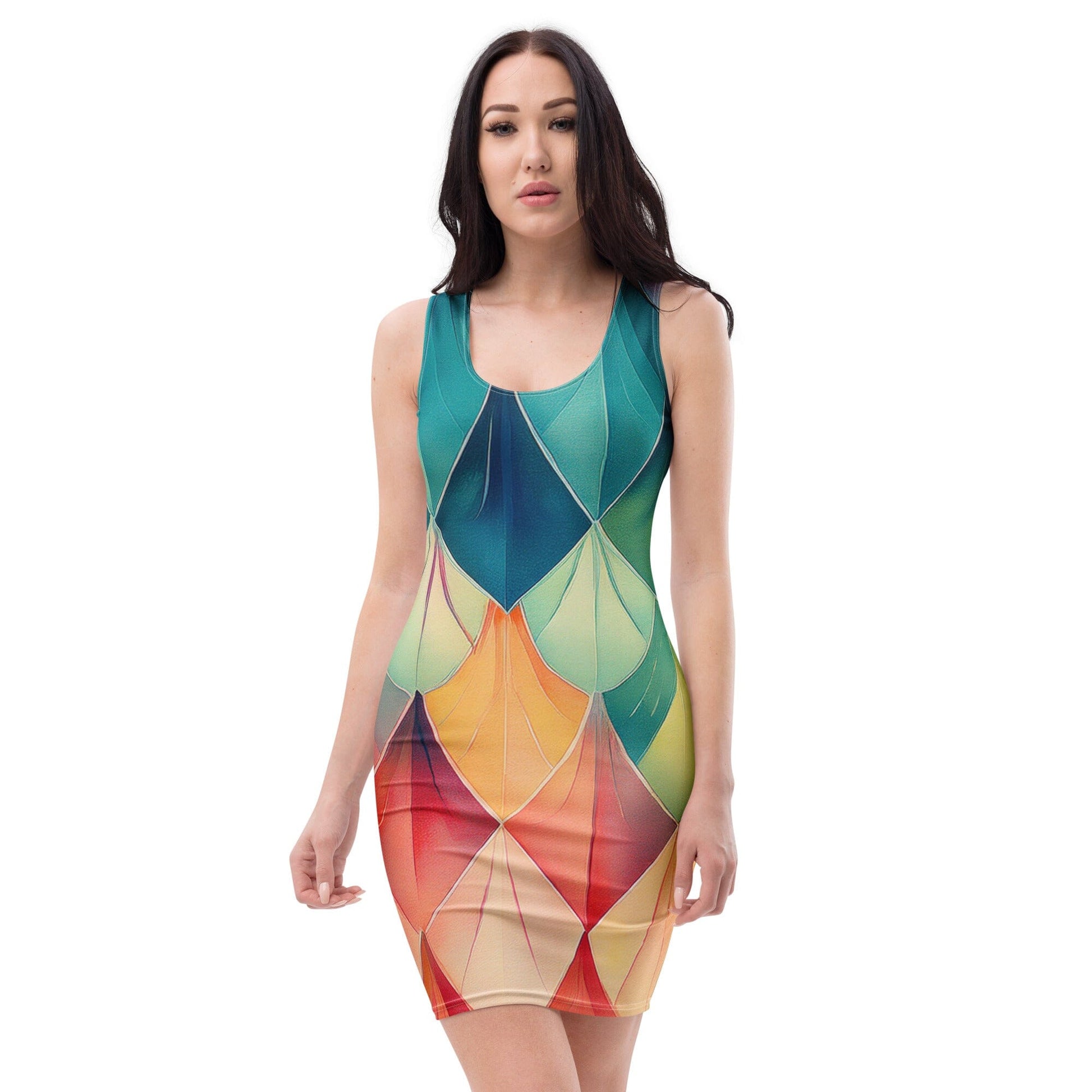 Bodycon Dress - Diamond design with Vibrant Clolours Women's Dresses Savvishly Savvique