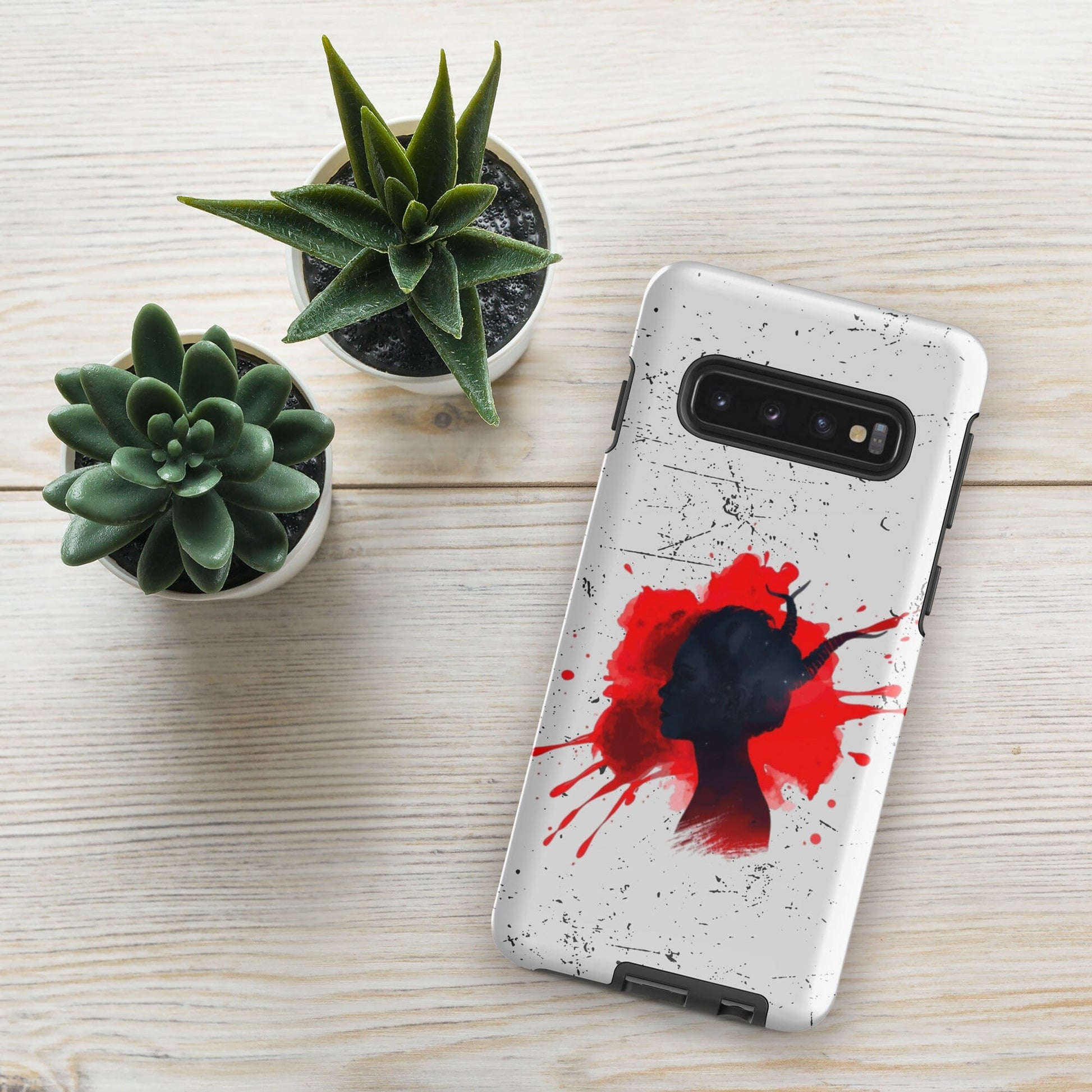 Demon Blood Splatter Samsung Case - Gothic Horror Phone Protection Phone Accessories Savvishly Savvique Glossy Samsung Galaxy S10