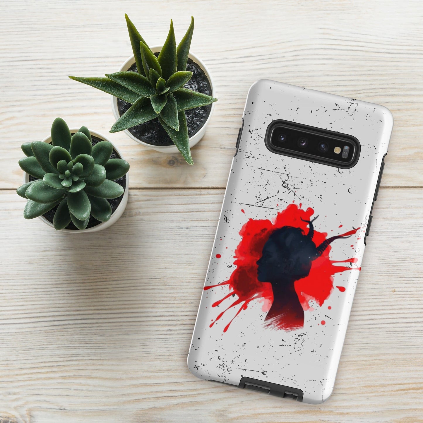Demon Blood Splatter Samsung Case - Gothic Horror Phone Protection Phone Accessories Savvishly Savvique Glossy Samsung Galaxy S10 Plus