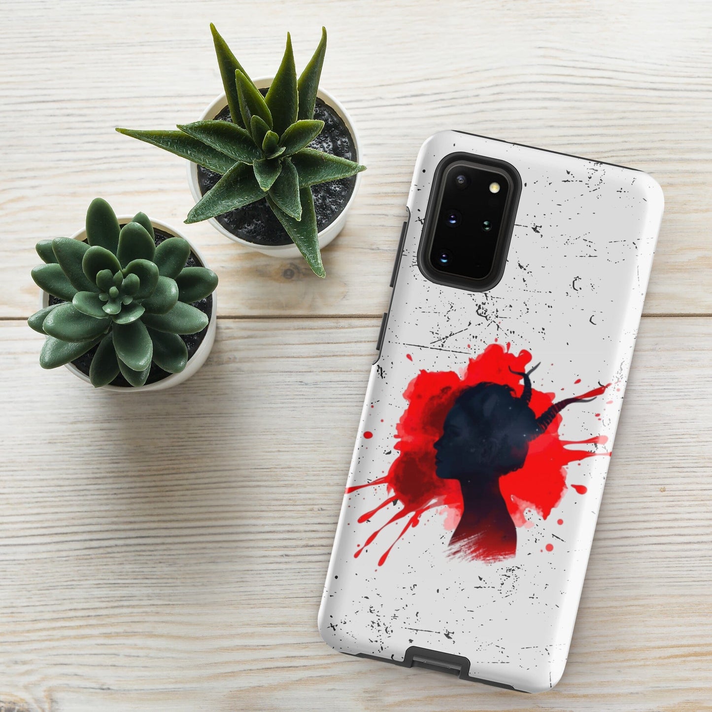 Demon Blood Splatter Samsung Case - Gothic Horror Phone Protection Phone Accessories Savvishly Savvique Glossy Samsung Galaxy S20 Plus