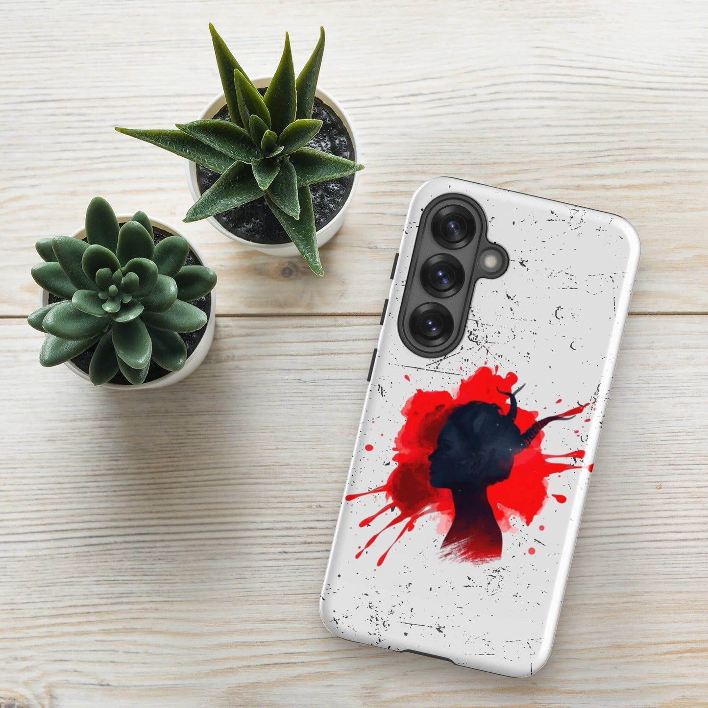 Demon Blood Splatter Samsung Case - Gothic Horror Phone Protection Phone Accessories Savvishly Savvique Glossy Samsung Galaxy S25