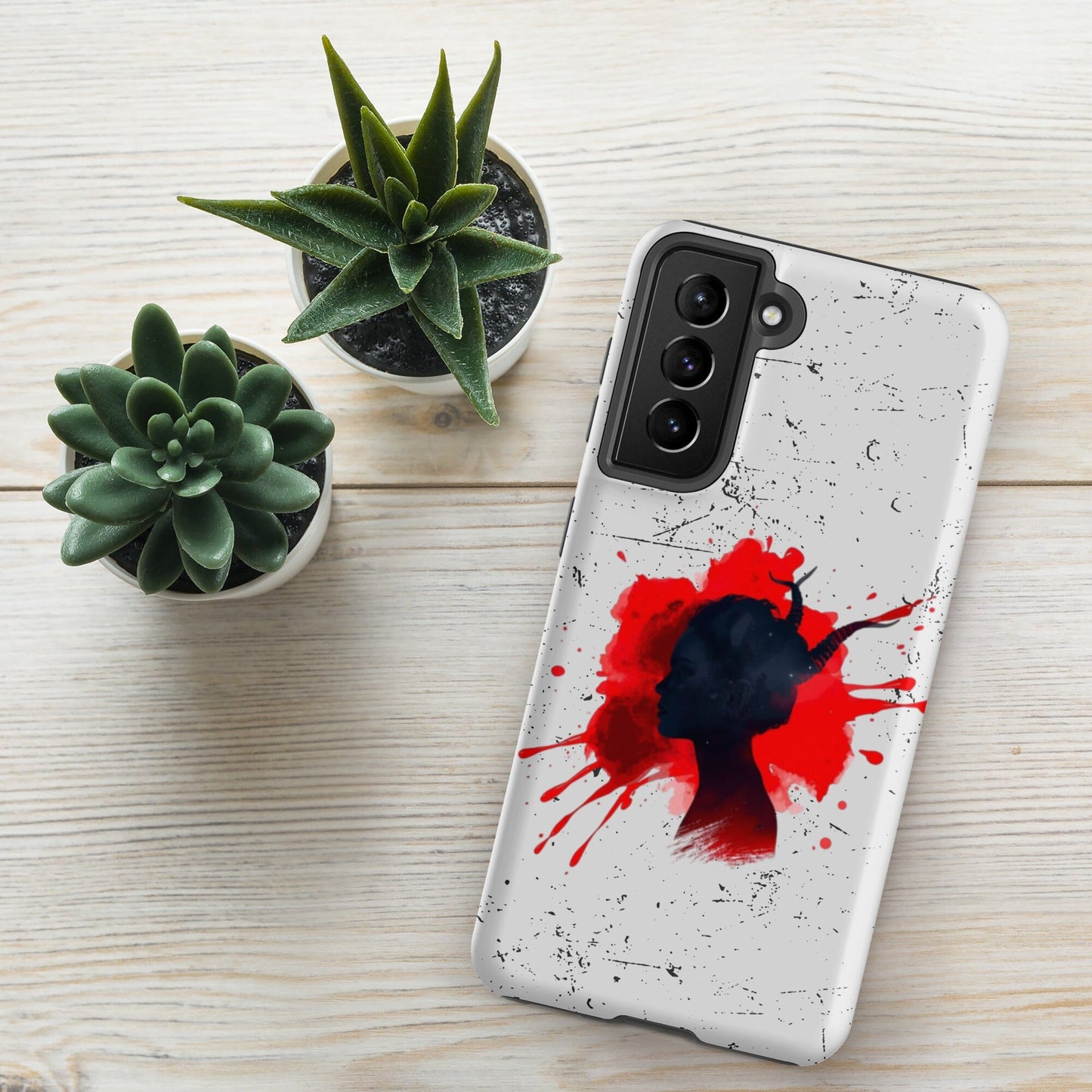 Demon Blood Splatter Samsung Case - Gothic Horror Phone Protection Phone Accessories Savvishly Savvique Matte Samsung Galaxy S21 FE