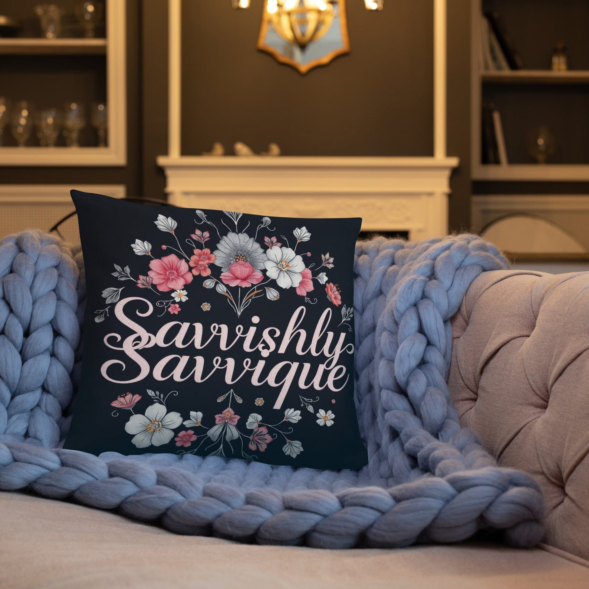 Designer Square Pillow - Complete Set with Insert Included Home Decor Savvishly Savvique 18″×18″