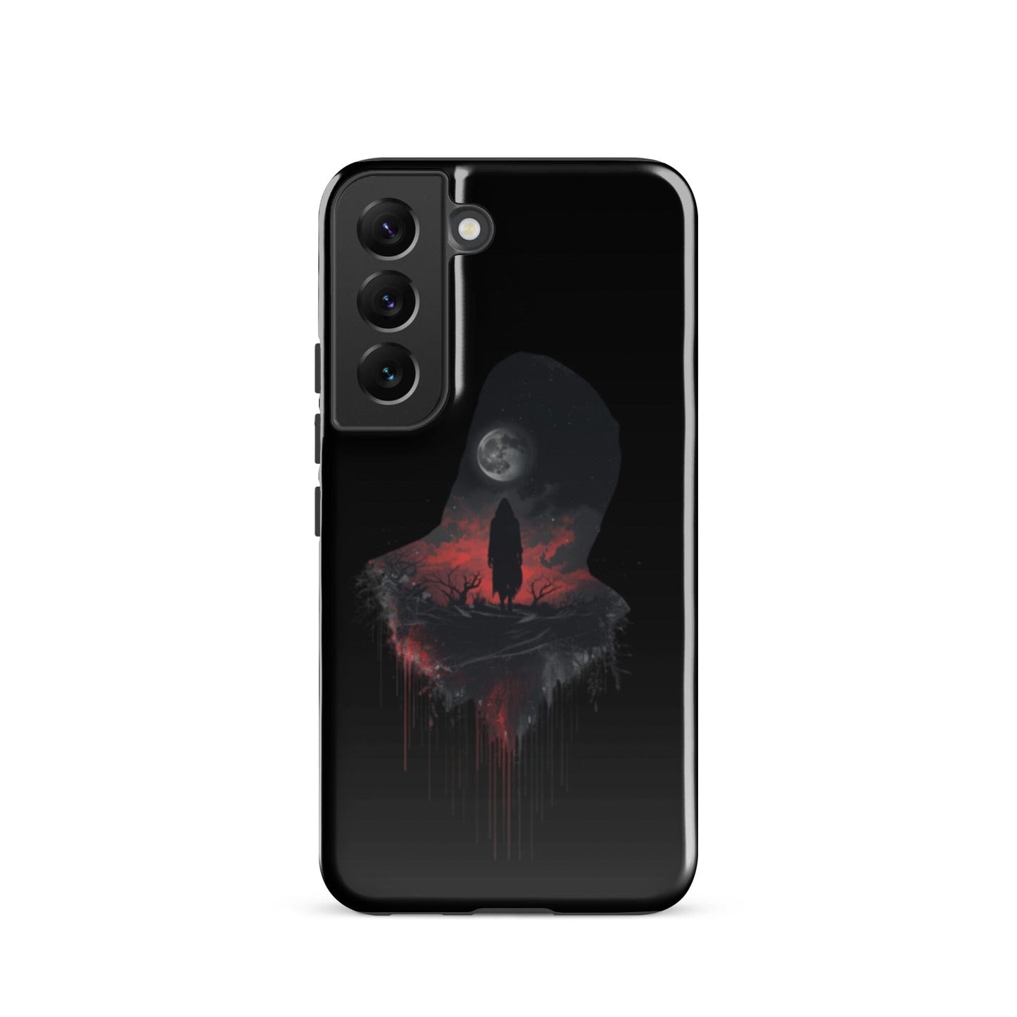 Full Moon & Dark Figure - Dripping Blood Style Tough Case for Samsung® Phone Accessories Savvishly Savvique Samsung Galaxy S22