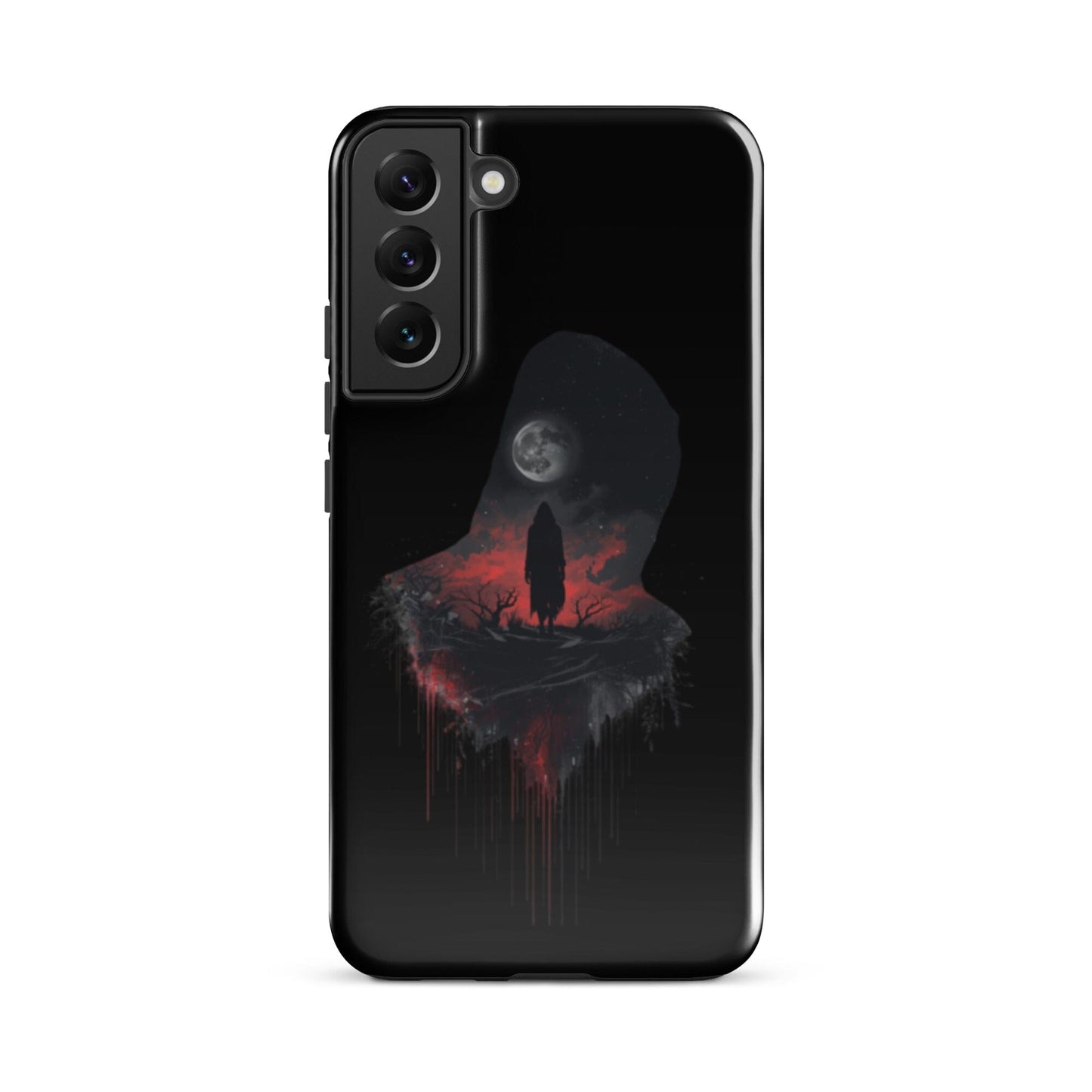 Full Moon & Dark Figure - Dripping Blood Style Tough Case for Samsung® Phone Accessories Savvishly Savvique Samsung Galaxy S22 Plus