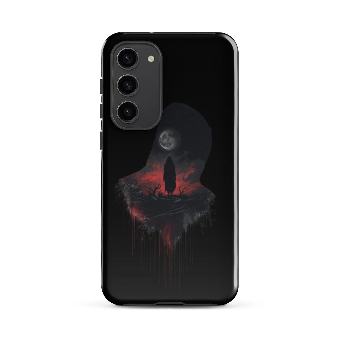 Full Moon & Dark Figure - Dripping Blood Style Tough Case for Samsung® Phone Accessories Savvishly Savvique Samsung Galaxy S23 Plus