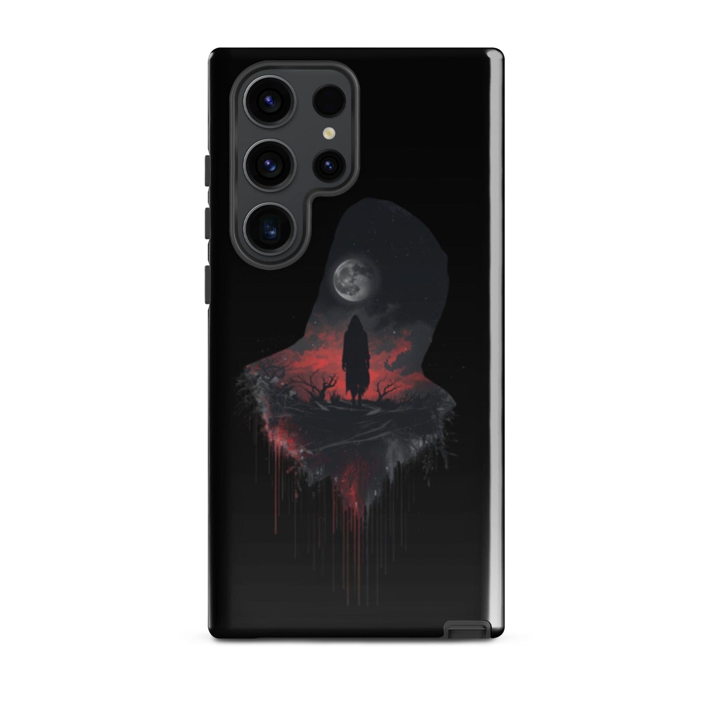 Full Moon & Dark Figure - Dripping Blood Style Tough Case for Samsung® Phone Accessories Savvishly Savvique Samsung Galaxy S23 Ultra