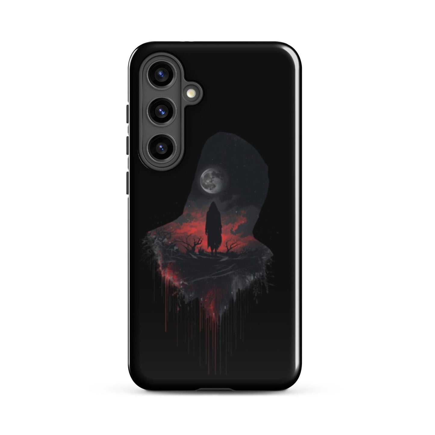 Full Moon & Dark Figure - Dripping Blood Style Tough Case for Samsung® Phone Accessories Savvishly Savvique Samsung Galaxy S24 Plus