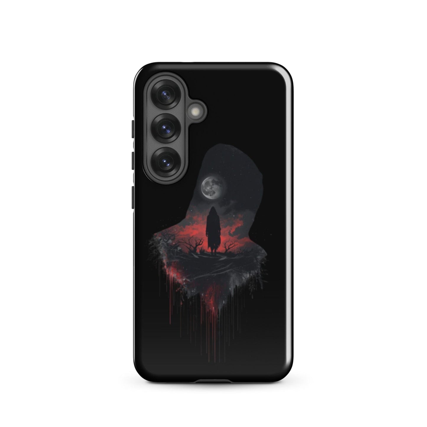 Full Moon & Dark Figure - Dripping Blood Style Tough Case for Samsung® Phone Accessories Savvishly Savvique Samsung Galaxy S25