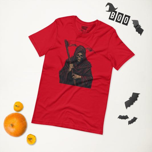 Grim Reaper-Unisex t-shirt T-Shirts Savvishly Savvique Red XS