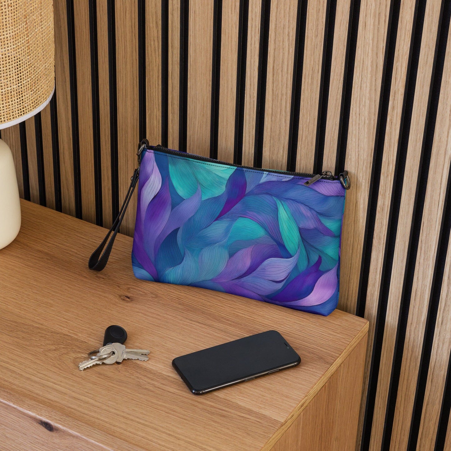 Gym Gal Women's Crossbody Bag - Botanical Geometric Faux Leather Women's Bags Savvishly Savvique
