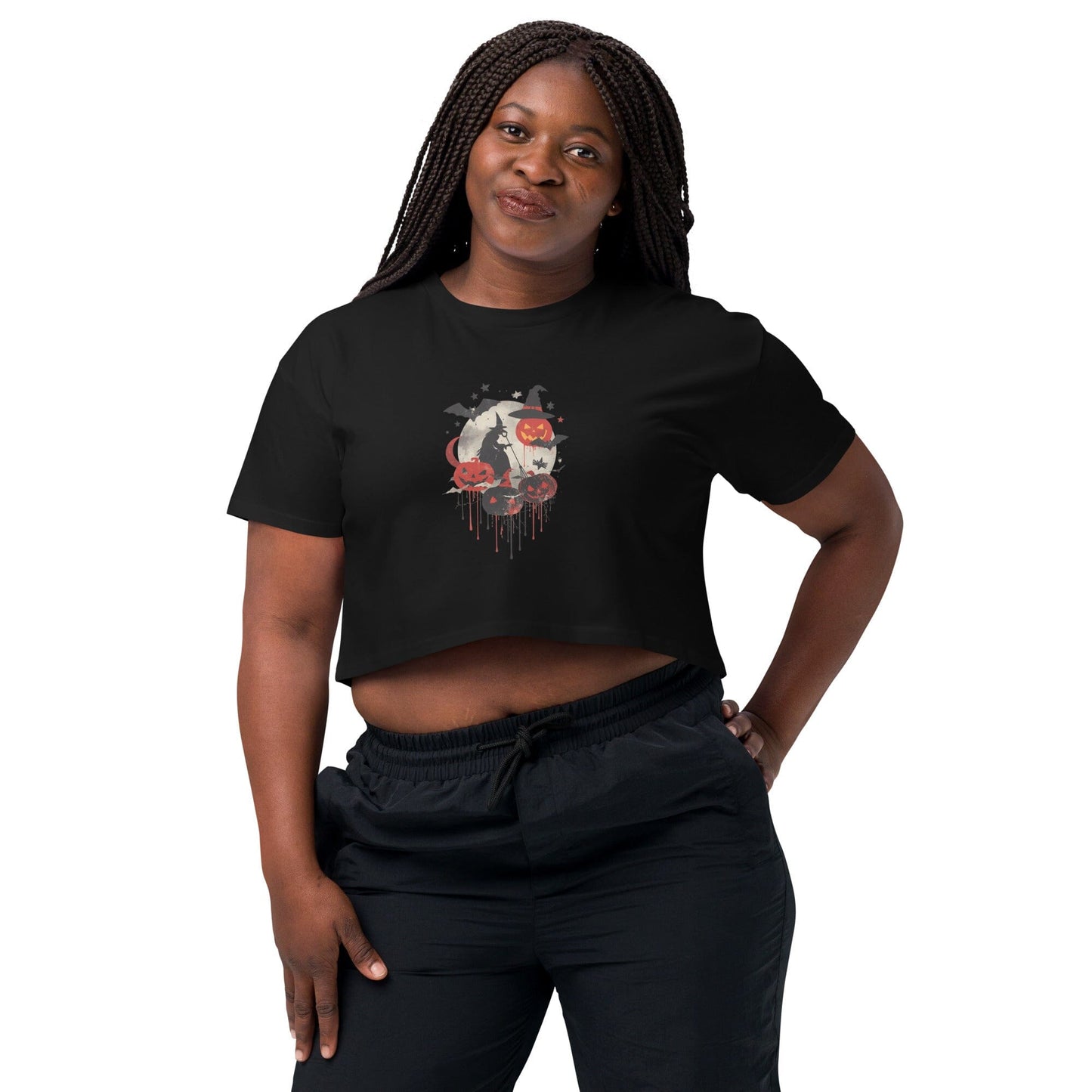 Halloween Dripping Design-Women’s crop top Crop Tops Savvishly Savvique