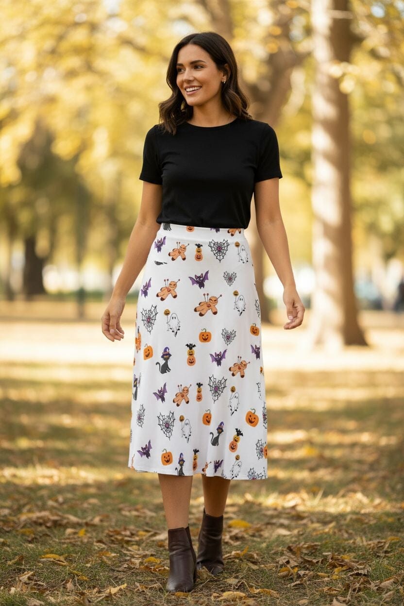 Halloween High-Waisted Fishtail Skirt - Cheeky Collage Design skirts Savvishly Savvique