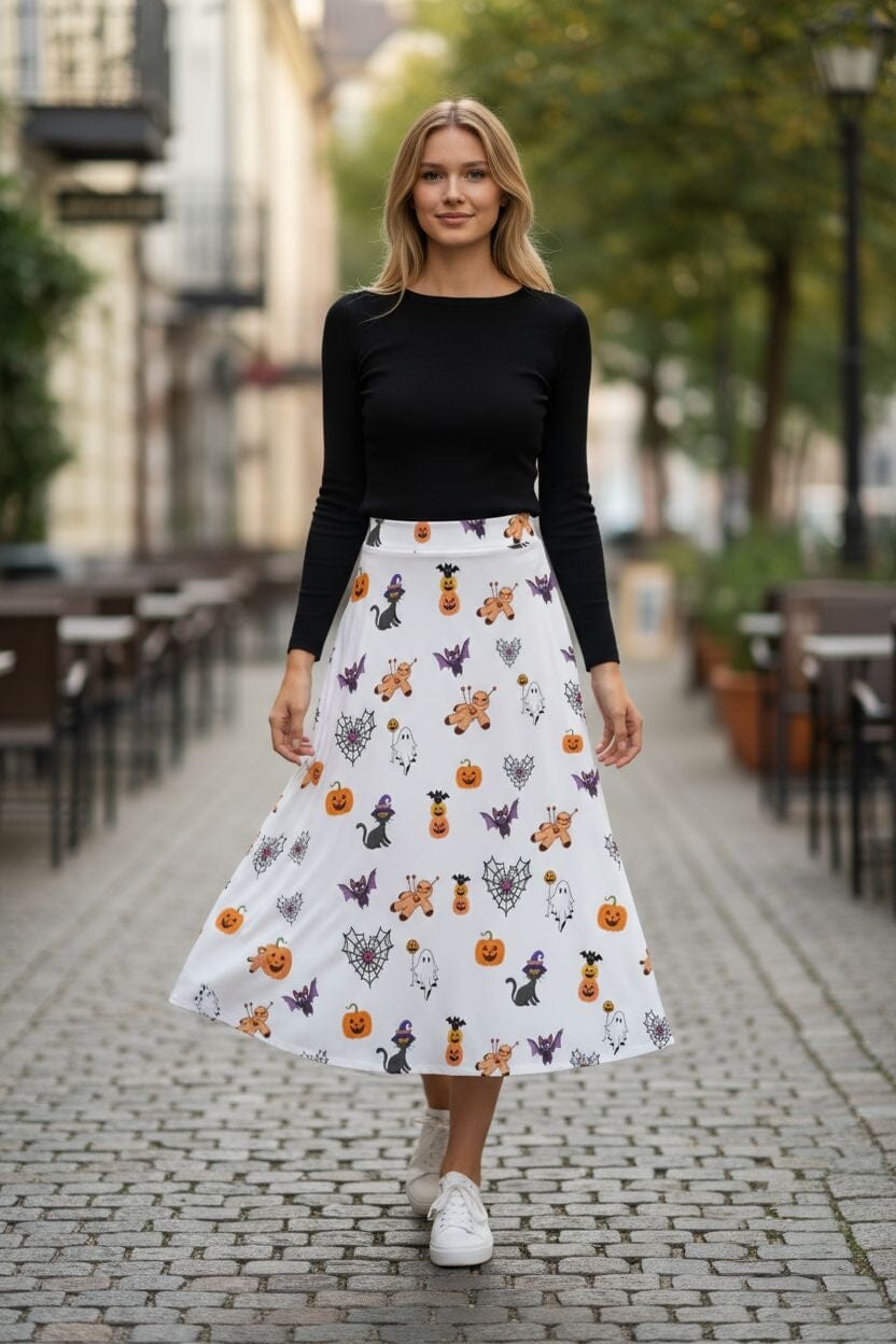 Halloween High-Waisted Fishtail Skirt - Cheeky Collage Design skirts Savvishly Savvique