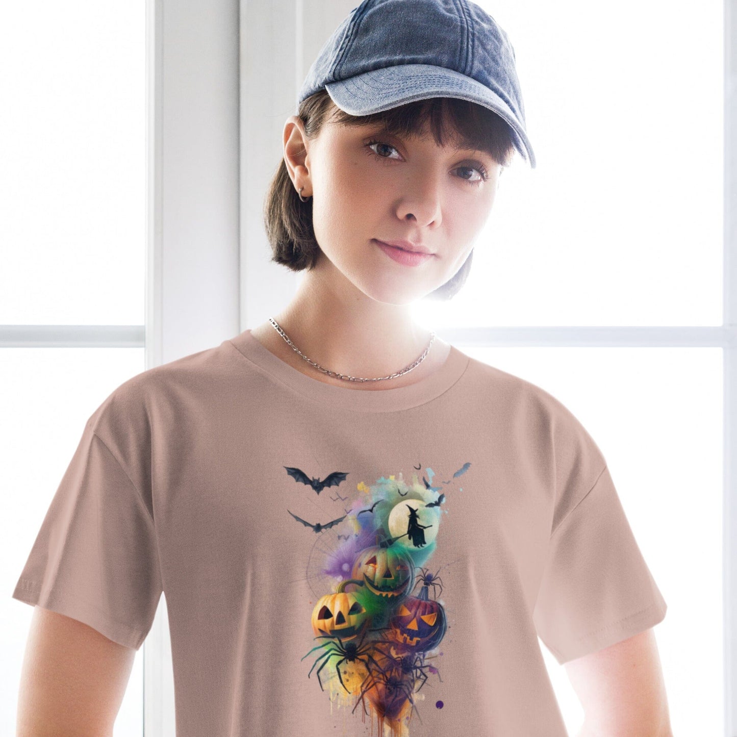 Halloween Mash Together Women's Crop Top - Vibrant Spooky Design Crop Tops Savvishly Savvique Hazy Pink XS