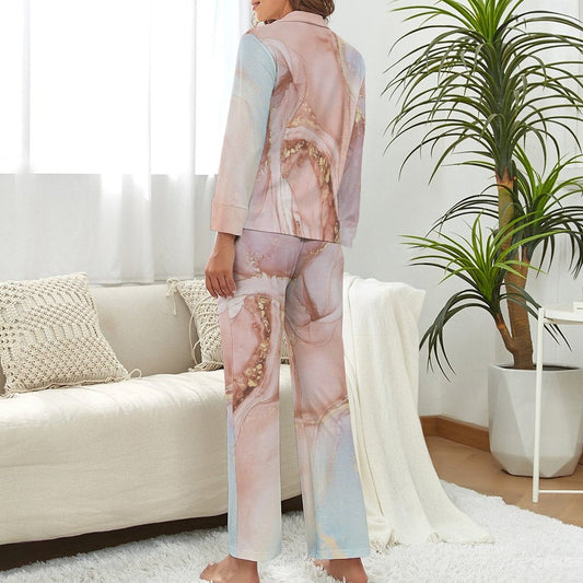 Long Sleeve Pajama Set - Lush Rosé Collection Pajama Sets Savvishly Savvique