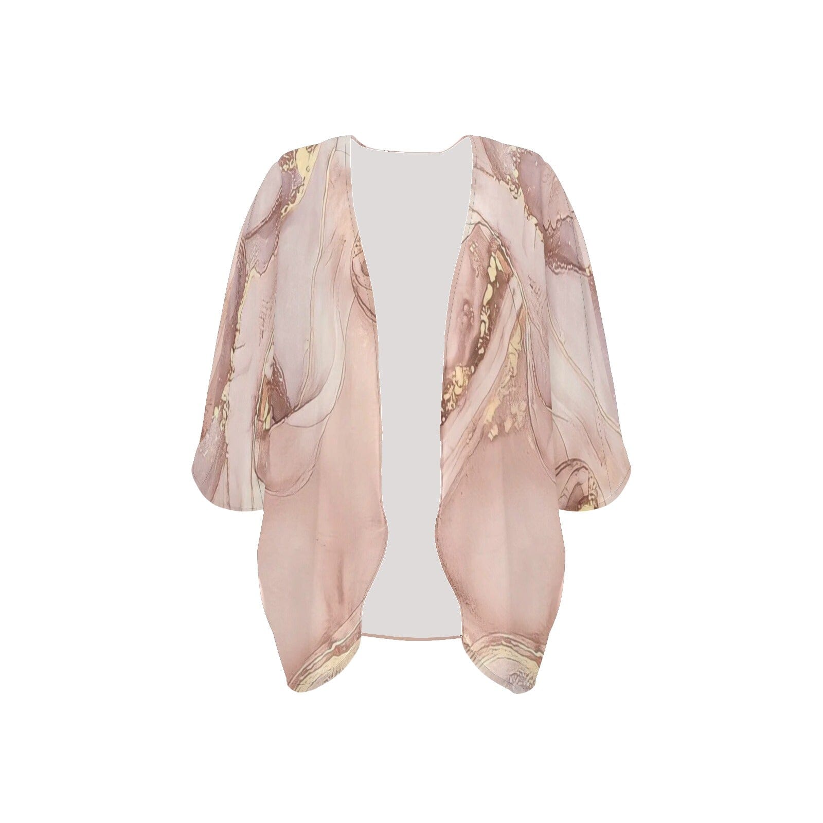 Lush Rosé Elegant Chiffon Kimono Cover Up - Lightweight Beach & Resort Wear Cover Ups & Kimonos Savvishly Savvique S