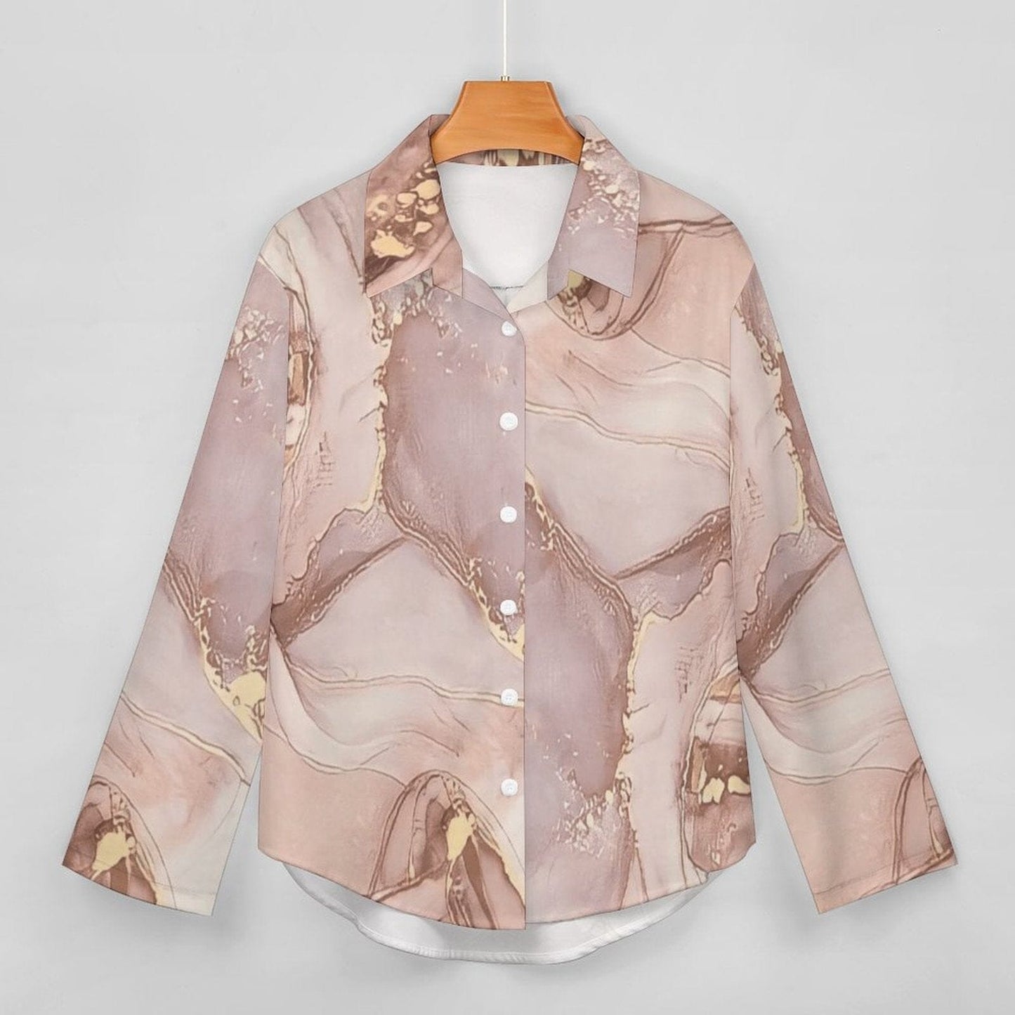 Lush Rosé Long Sleeve Blouse - Chic Polyester Top Tops & Blouses Savvishly Savvique