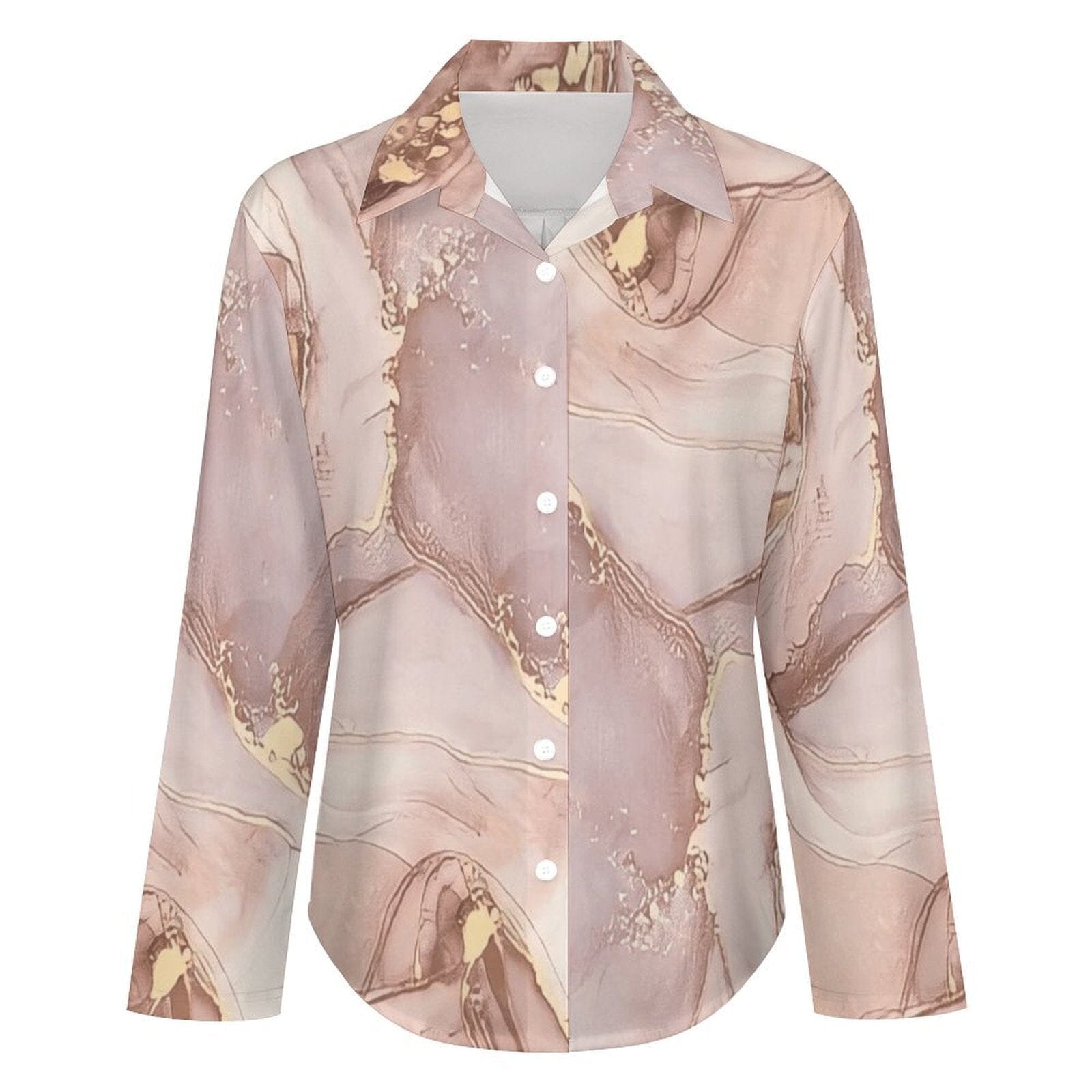 Lush Rosé Long Sleeve Blouse - Chic Polyester Top Tops & Blouses Savvishly Savvique