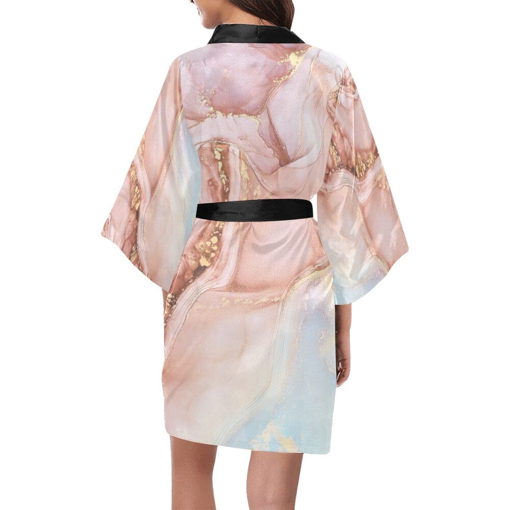Lush Rosé Luxurious Kimono Robe - Elegant Comfort & Style Robes & Loungewear Savvishly Savvique
