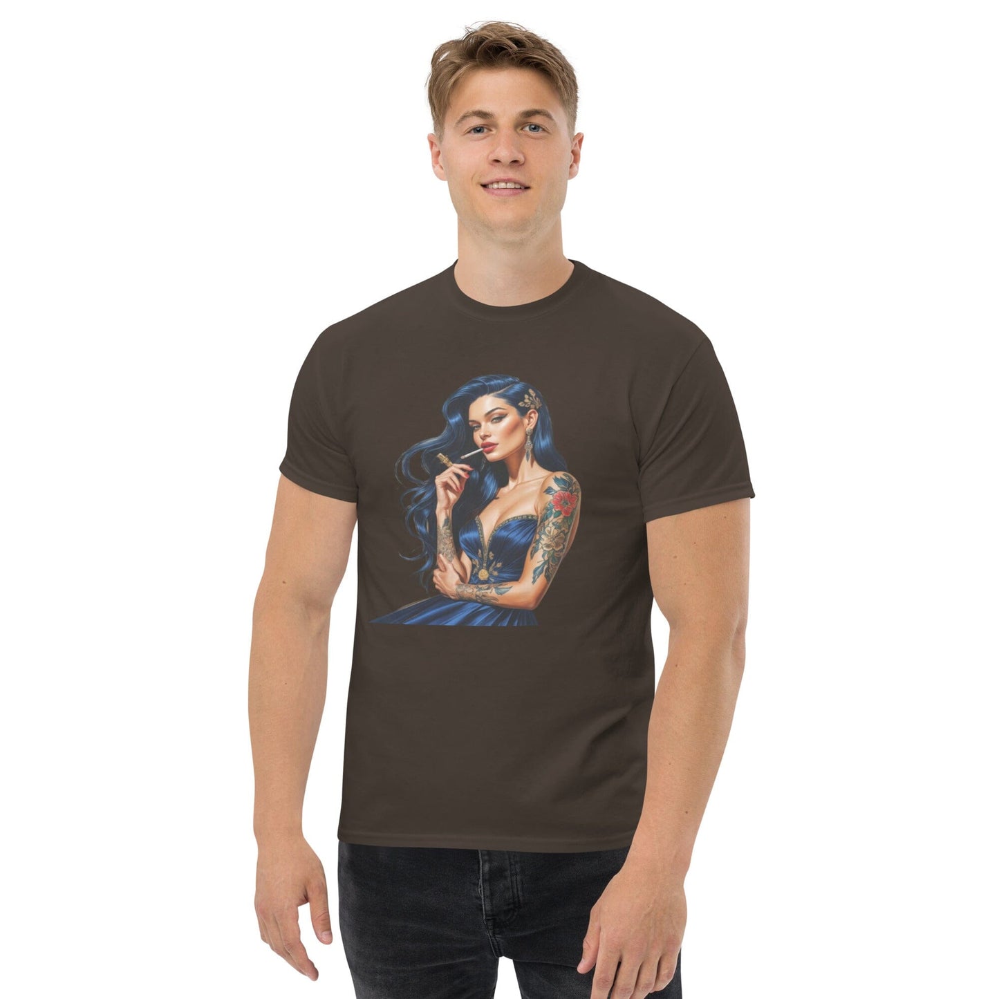 Men's Classic Cotton Tee - Customer-Approved Comfort Clothing Savvishly Savvique Dark Chocolate S