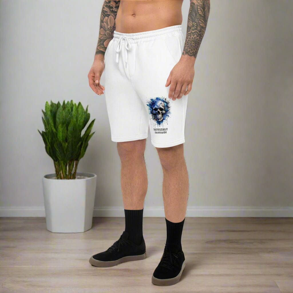 Men's Fleece Shorts with Skull Detail - Edgy Comfort Style Men's Shorts Savvishly Savvique