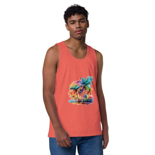 Men's Premium Tank Top - Soft-Washed Comfort & Custom Design Men's Clothing Savvishly Savvique Coral S
