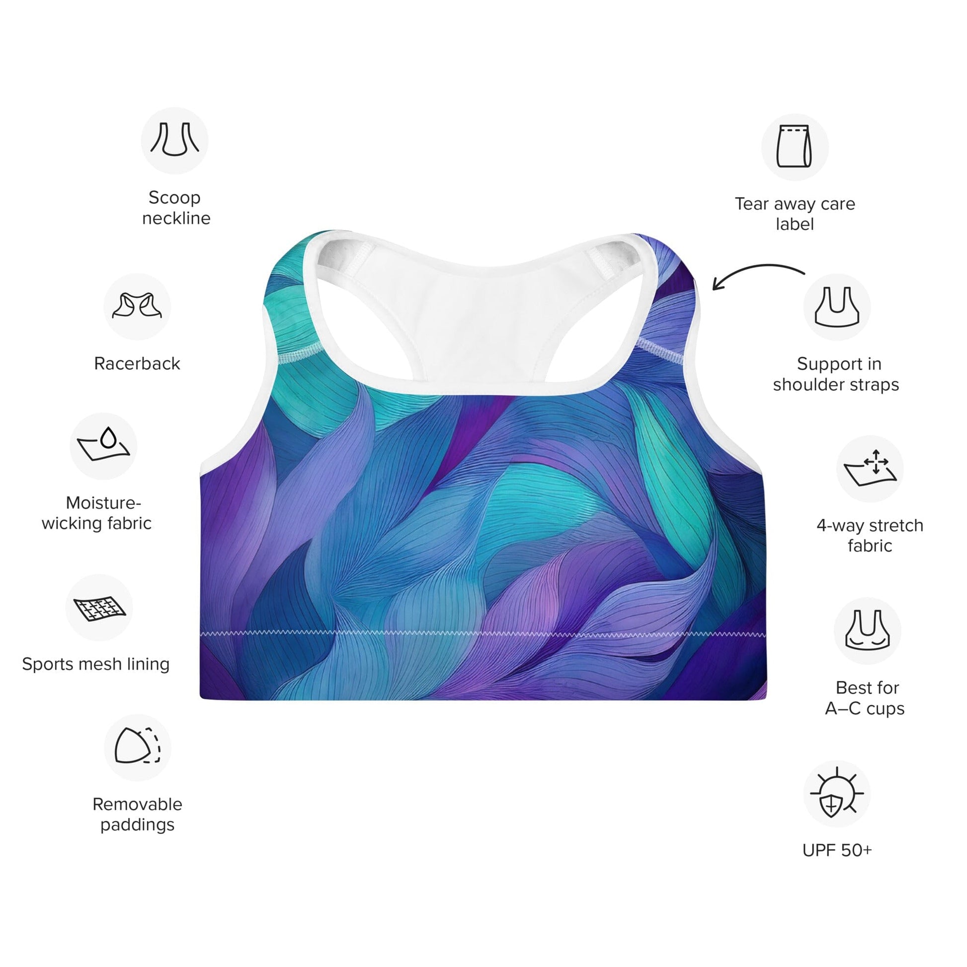 Padded Sports Bra - Custom Design & Maximum Support Women's Activewear Savvishly Savvique