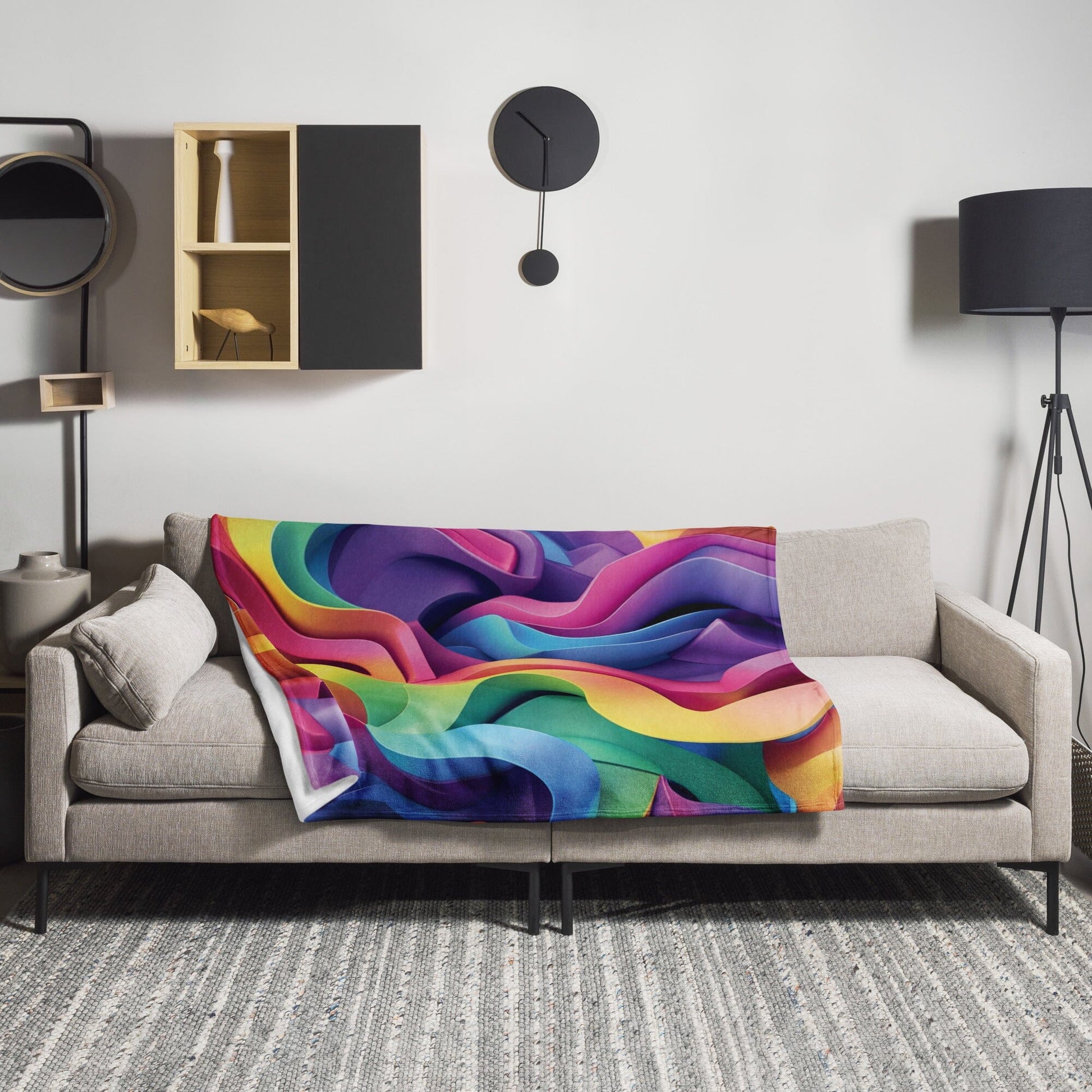 Rainbow Swirls Throw Blanket - Vibrant Soft Silk Touch Home & Living - Blankets Savvishly Savvique 50″×60″