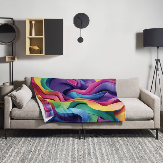 Rainbow Swirls Throw Blanket - Vibrant Soft Silk Touch Home & Living - Blankets Savvishly Savvique 50″×60″