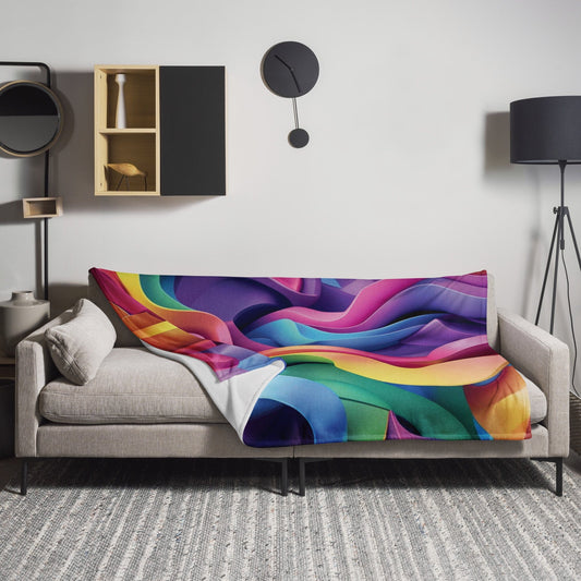 Rainbow Swirls Throw Blanket - Vibrant Soft Silk Touch Home & Living - Blankets Savvishly Savvique 60″×80″