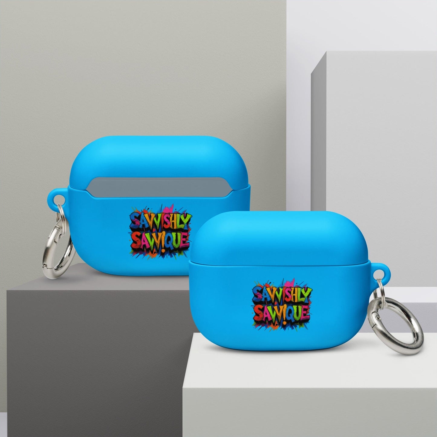 Rubber Case for AirPods® Savvishly Savvique Blue AirPods Pro