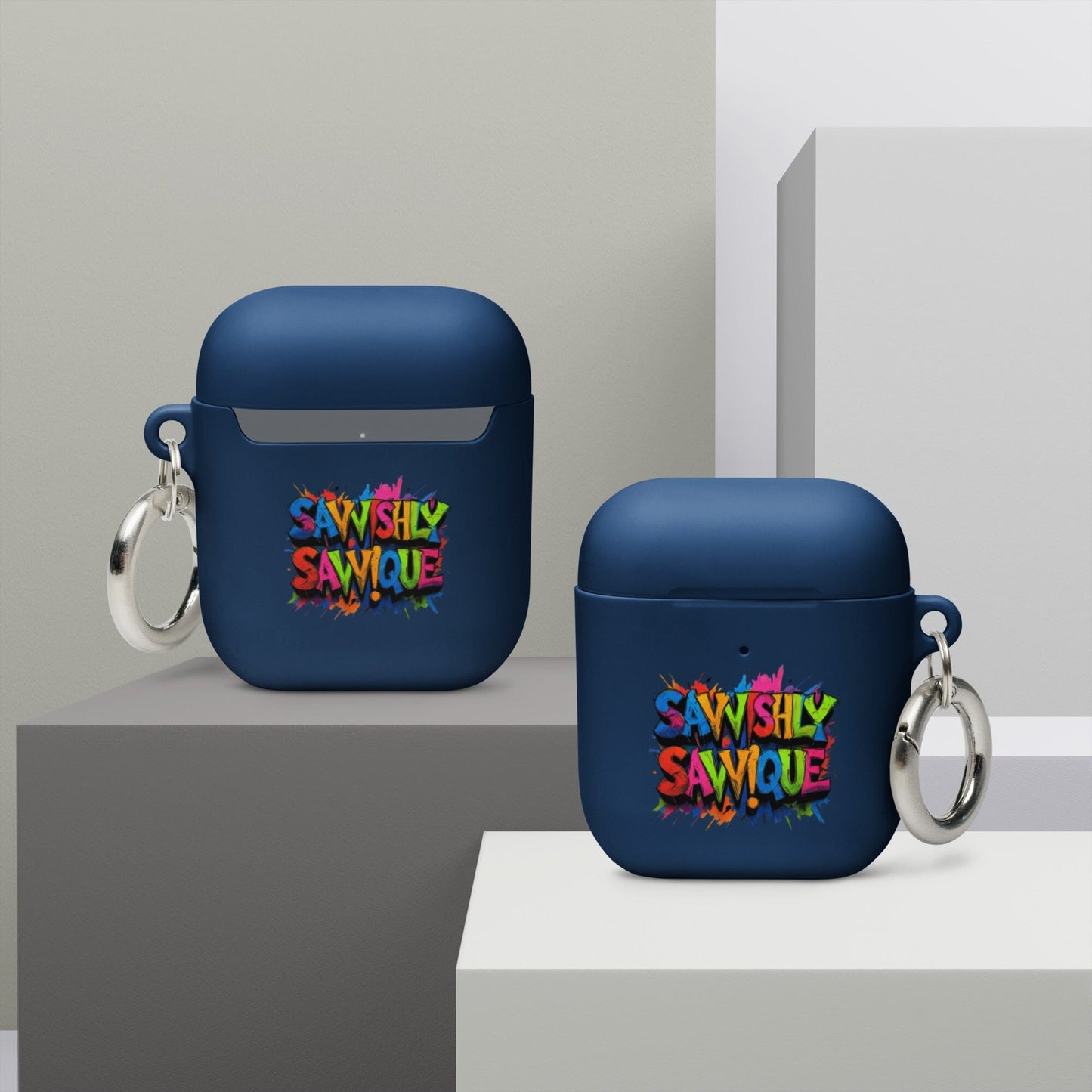 Rubber Case for AirPods® Savvishly Savvique Navy AirPods