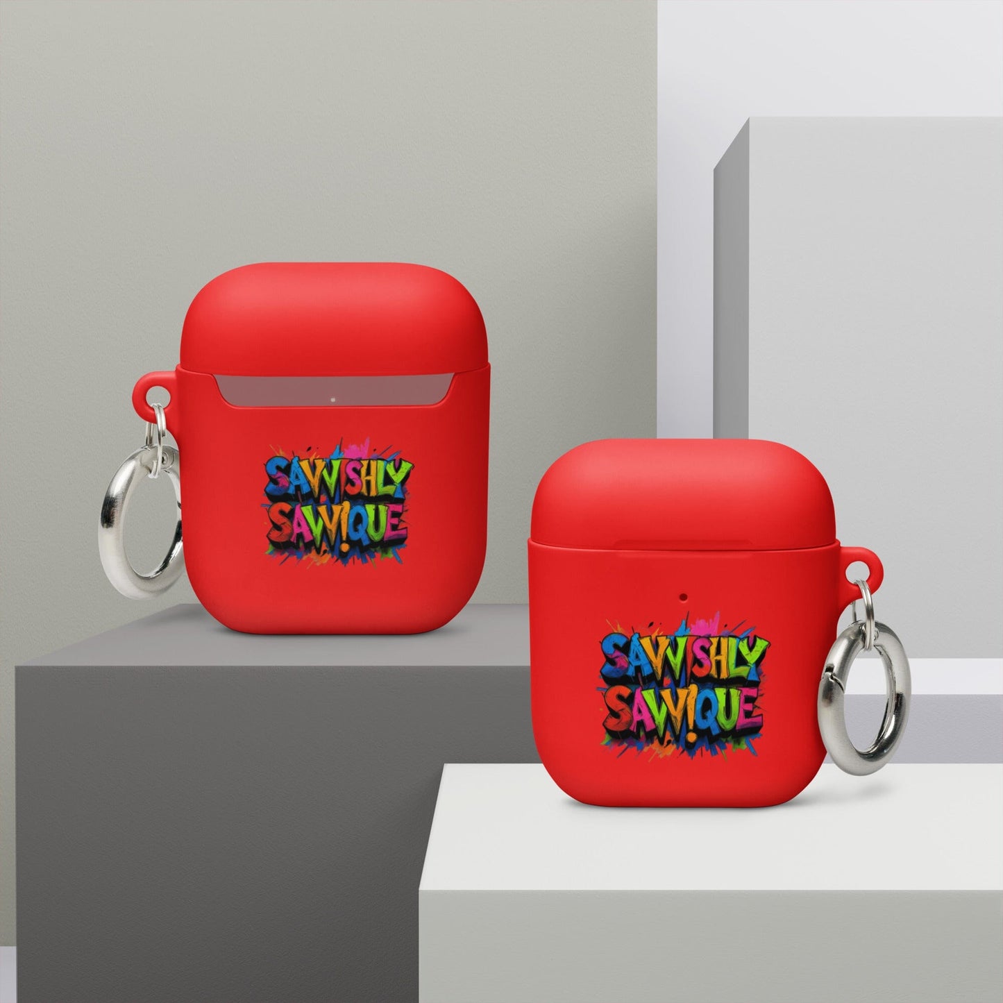 Rubber Case for AirPods® Savvishly Savvique Red AirPods