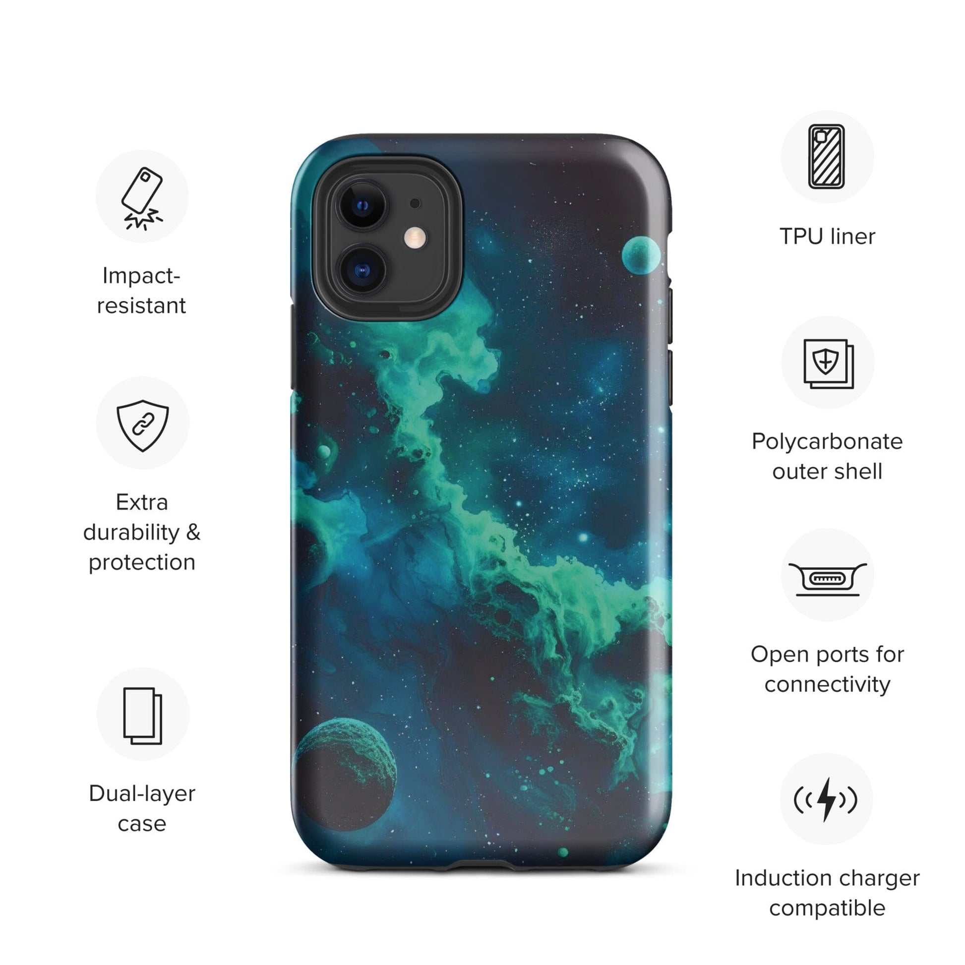 Space Galaxy iPhone Case - Stars Moon Planets Design Phone Accessories Savvishly Savvique iPhone 11