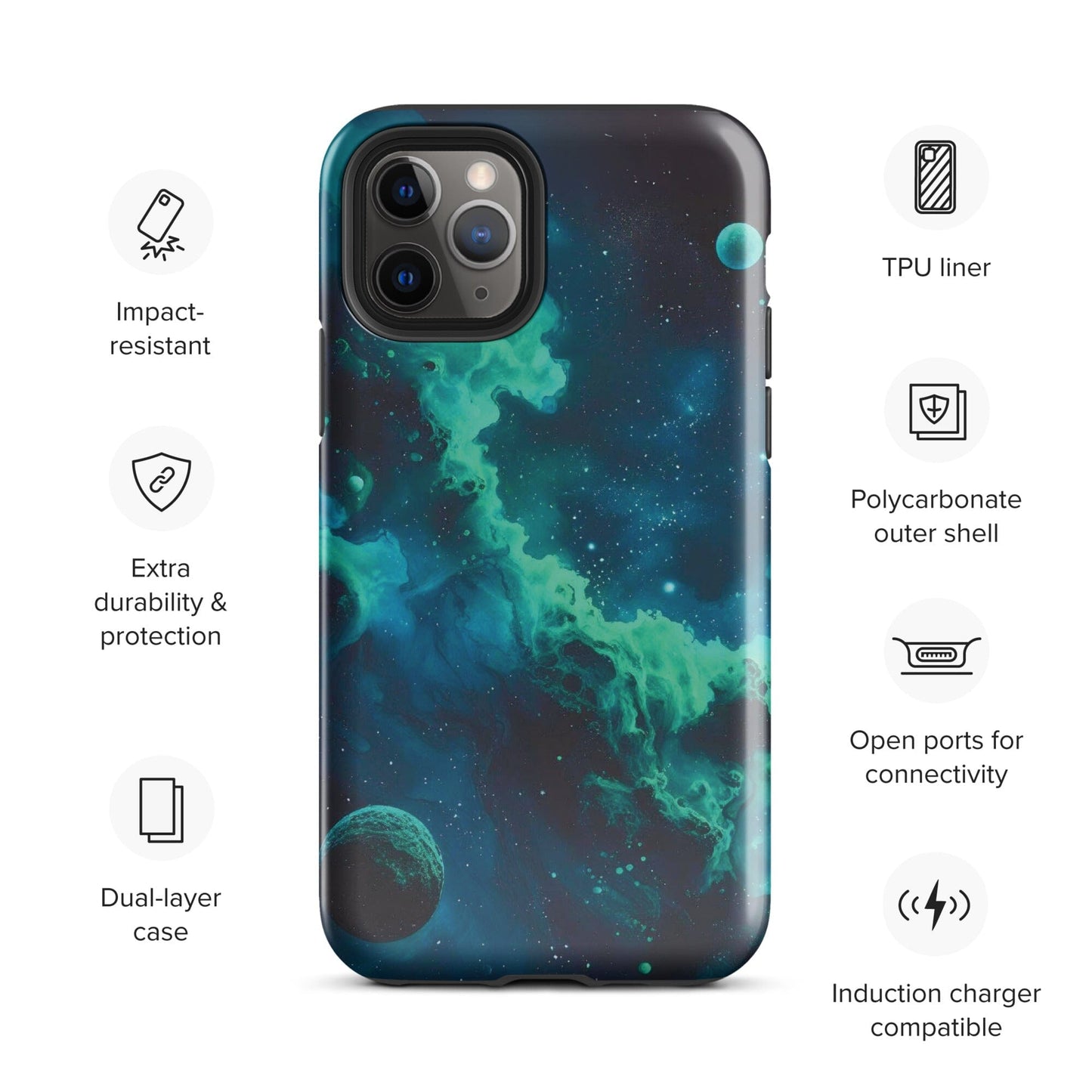 Space Galaxy iPhone Case - Stars Moon Planets Design Phone Accessories Savvishly Savvique iPhone 11 Pro