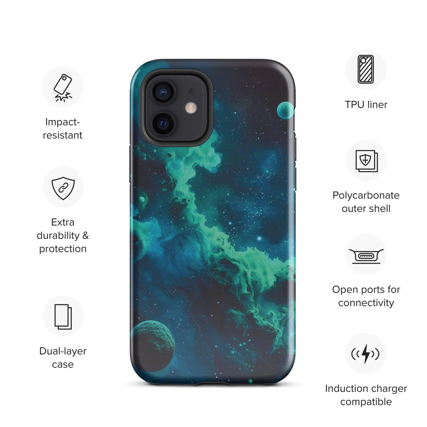 Space Galaxy iPhone Case - Stars Moon Planets Design Phone Accessories Savvishly Savvique iPhone 12