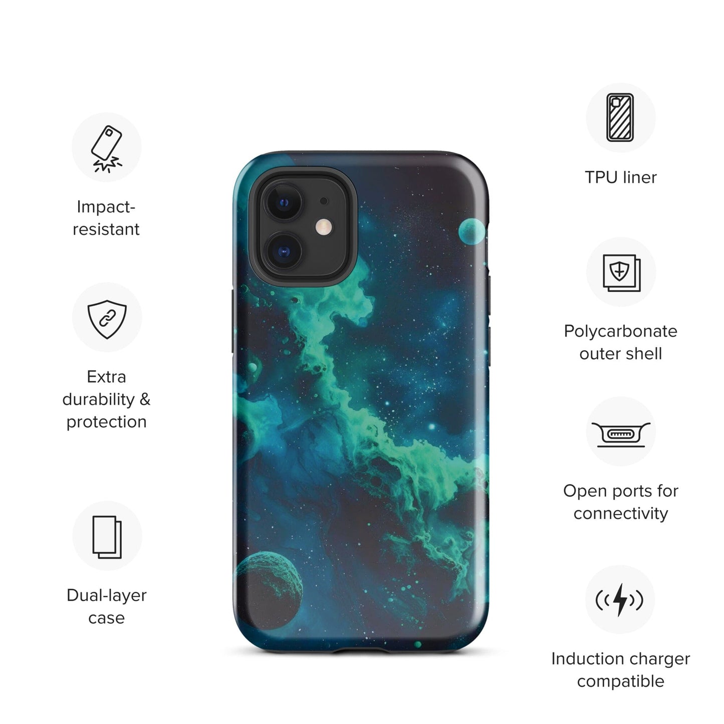 Space Galaxy iPhone Case - Stars Moon Planets Design Phone Accessories Savvishly Savvique iPhone 12 mini