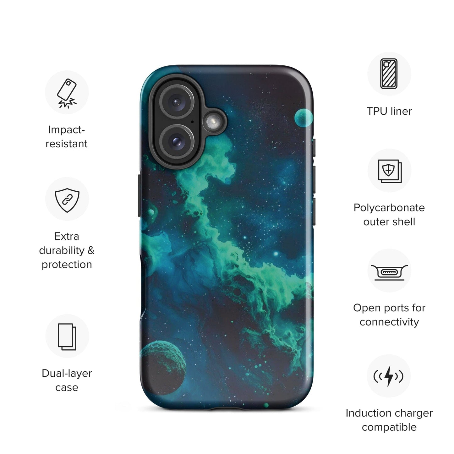 Space Galaxy iPhone Case - Stars Moon Planets Design Phone Accessories Savvishly Savvique iPhone 16
