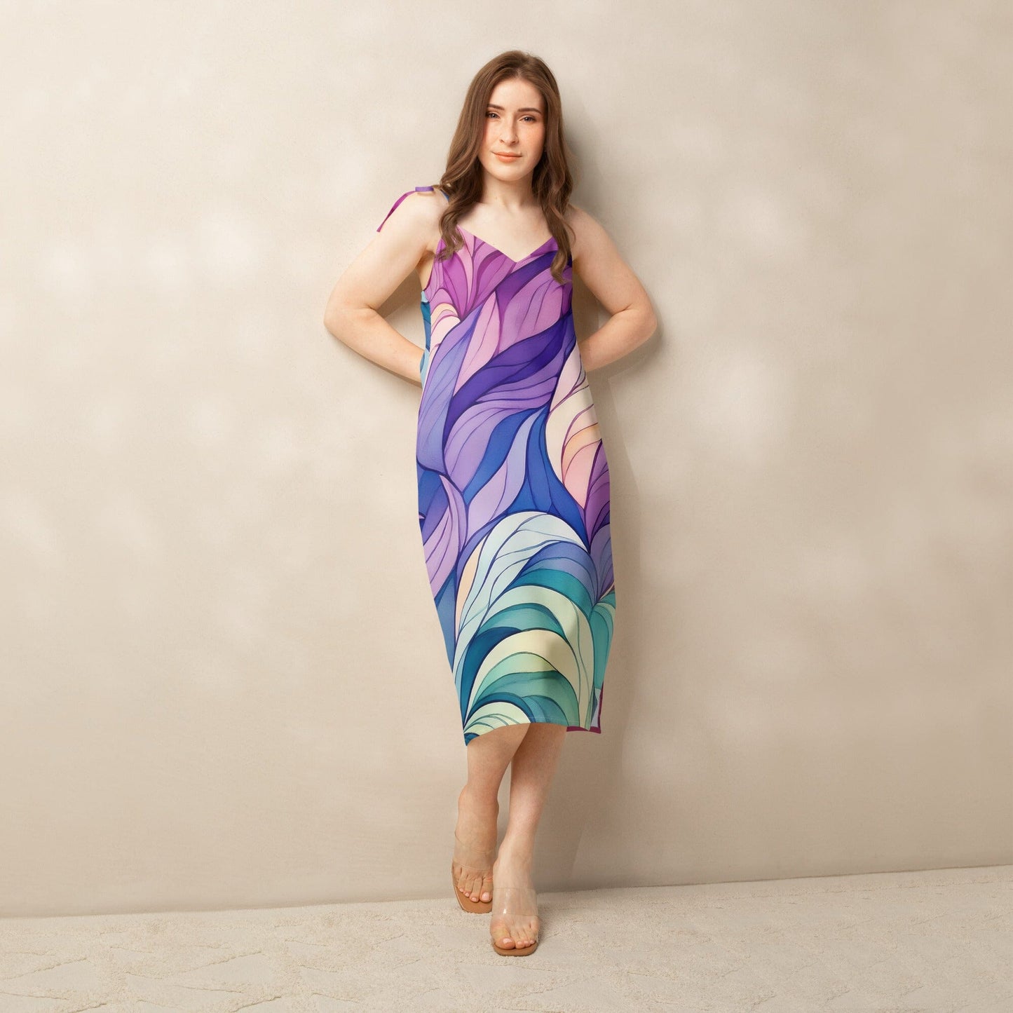 Tie-strap midi dress Savvishly Savvique White XS