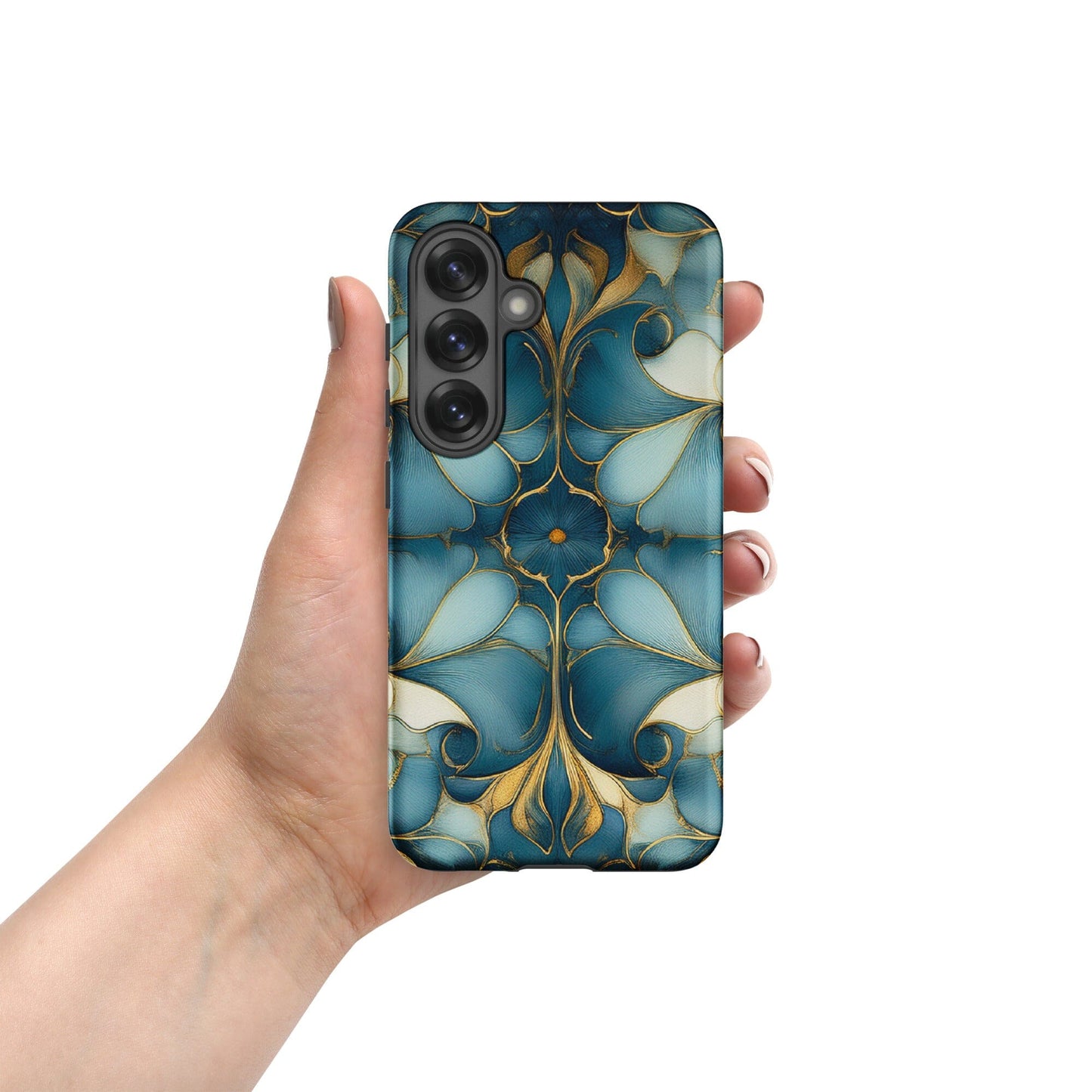 Tough case for Samsung® Weekender Set - Geometrical design teal, light & dark blues Phone Accessories Savvishly Savvique Samsung Galaxy S25