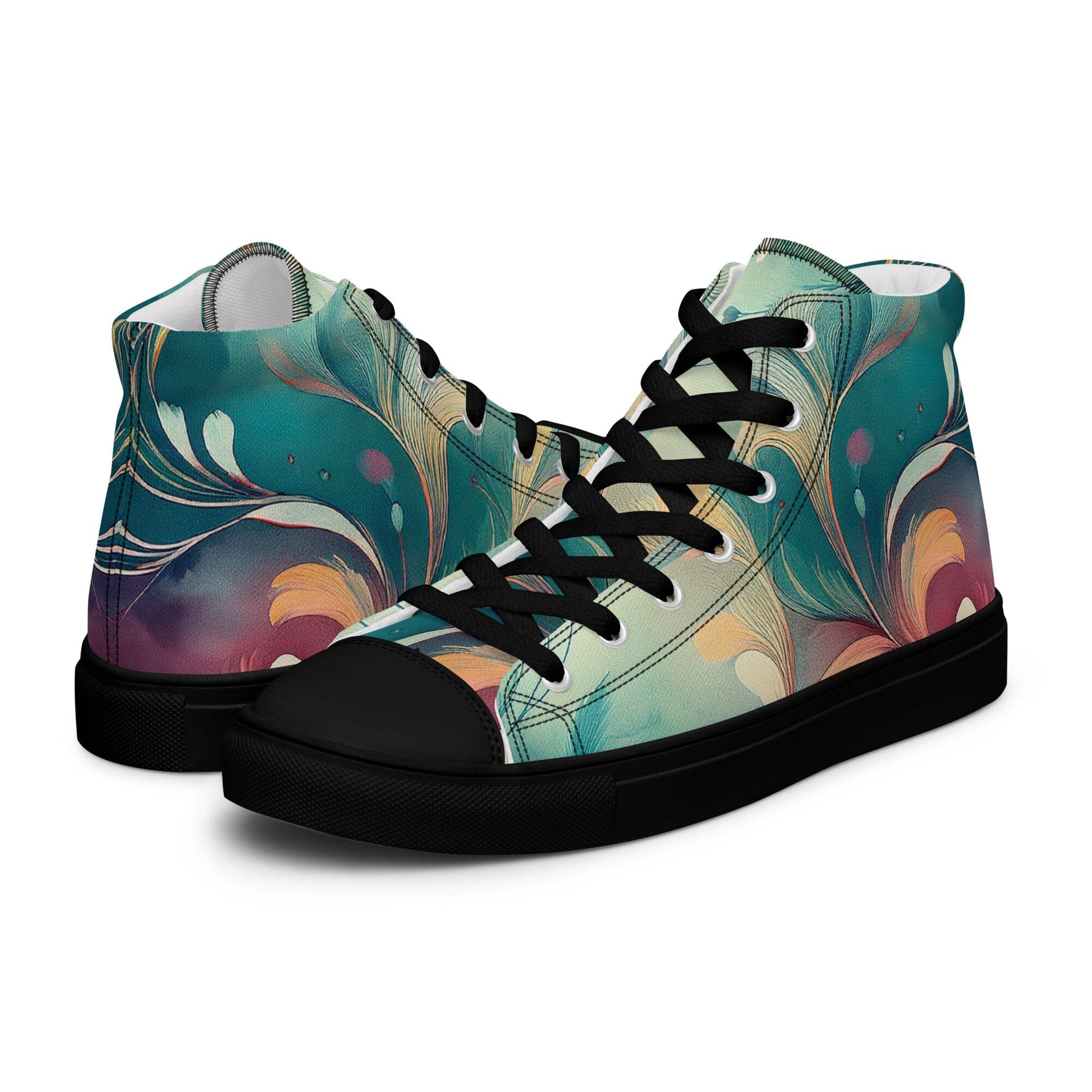 Vibrant Earthy Plant Women's High Top Shoes - Tropical Botanical Style Women's High Top Shoes Savvishly Savvique