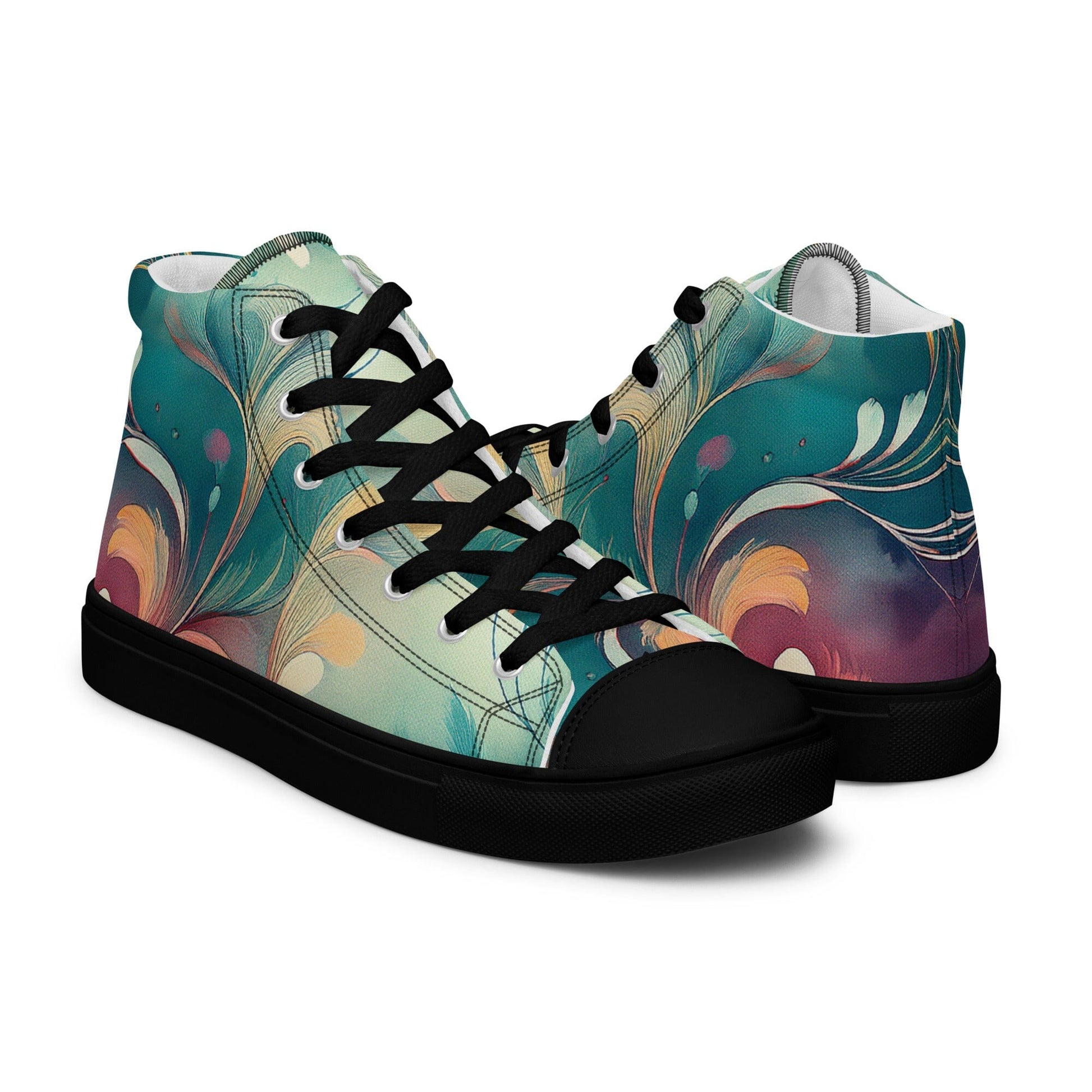 Vibrant Earthy Plant Women's High Top Shoes - Tropical Botanical Style Women's High Top Shoes Savvishly Savvique