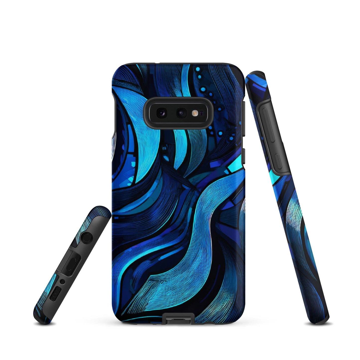Water Swirl Samsung Case - Poetic Blue Geometric Design Savvishly Savvique Matte Samsung Galaxy S10e