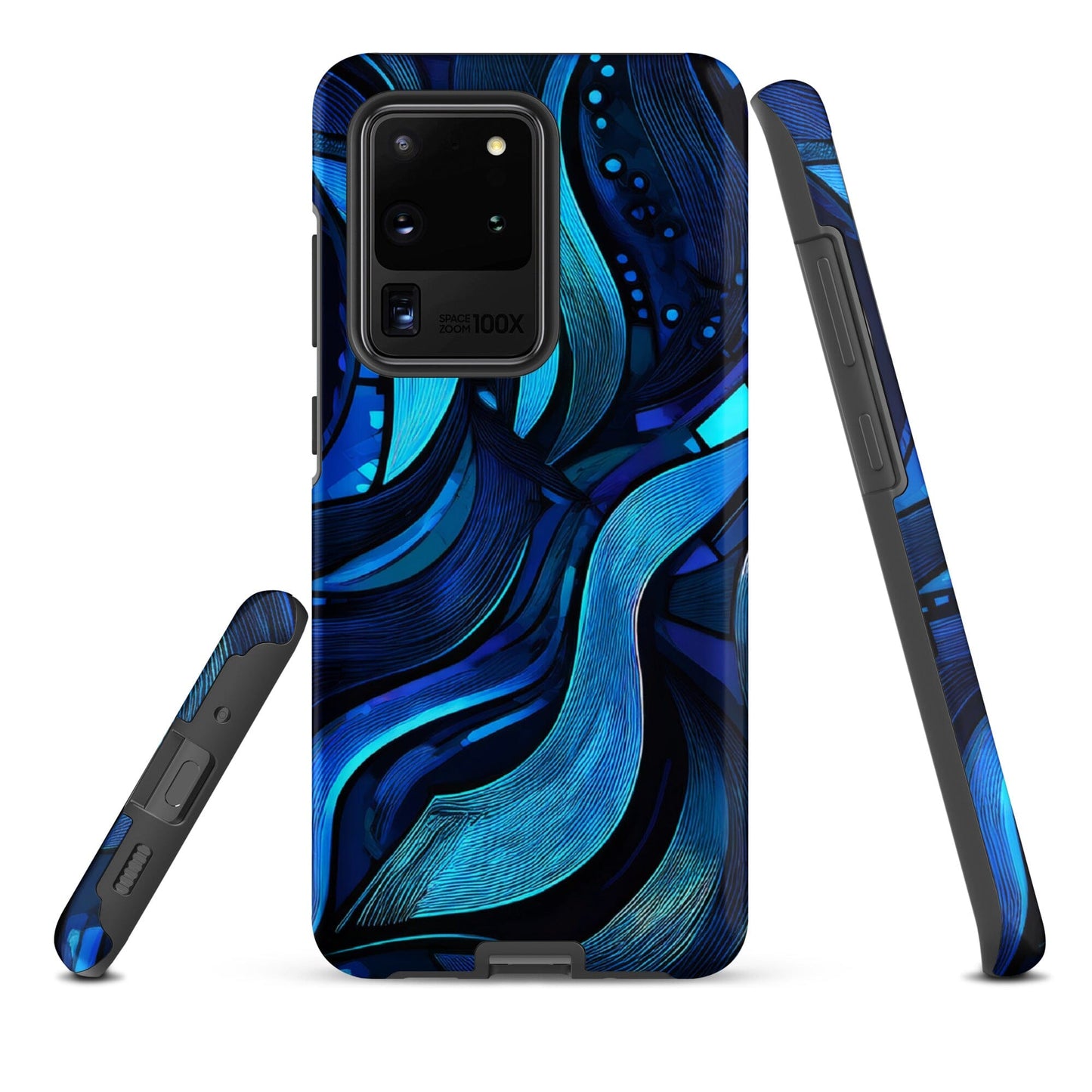 Water Swirl Samsung Case - Poetic Blue Geometric Design Savvishly Savvique Matte Samsung Galaxy S20 Ultra