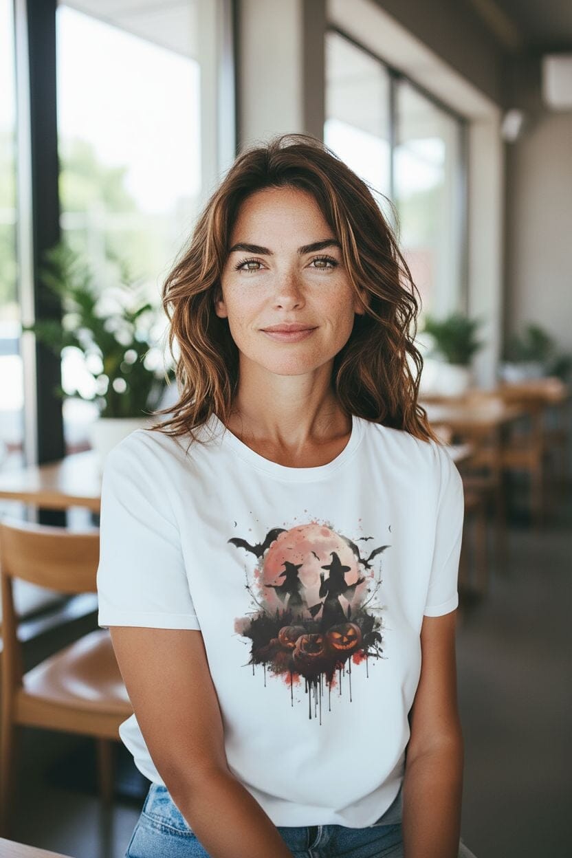 Witchin' Around in the Dark - Women's Halloween T-Shirt T-Shirts Savvishly Savvique