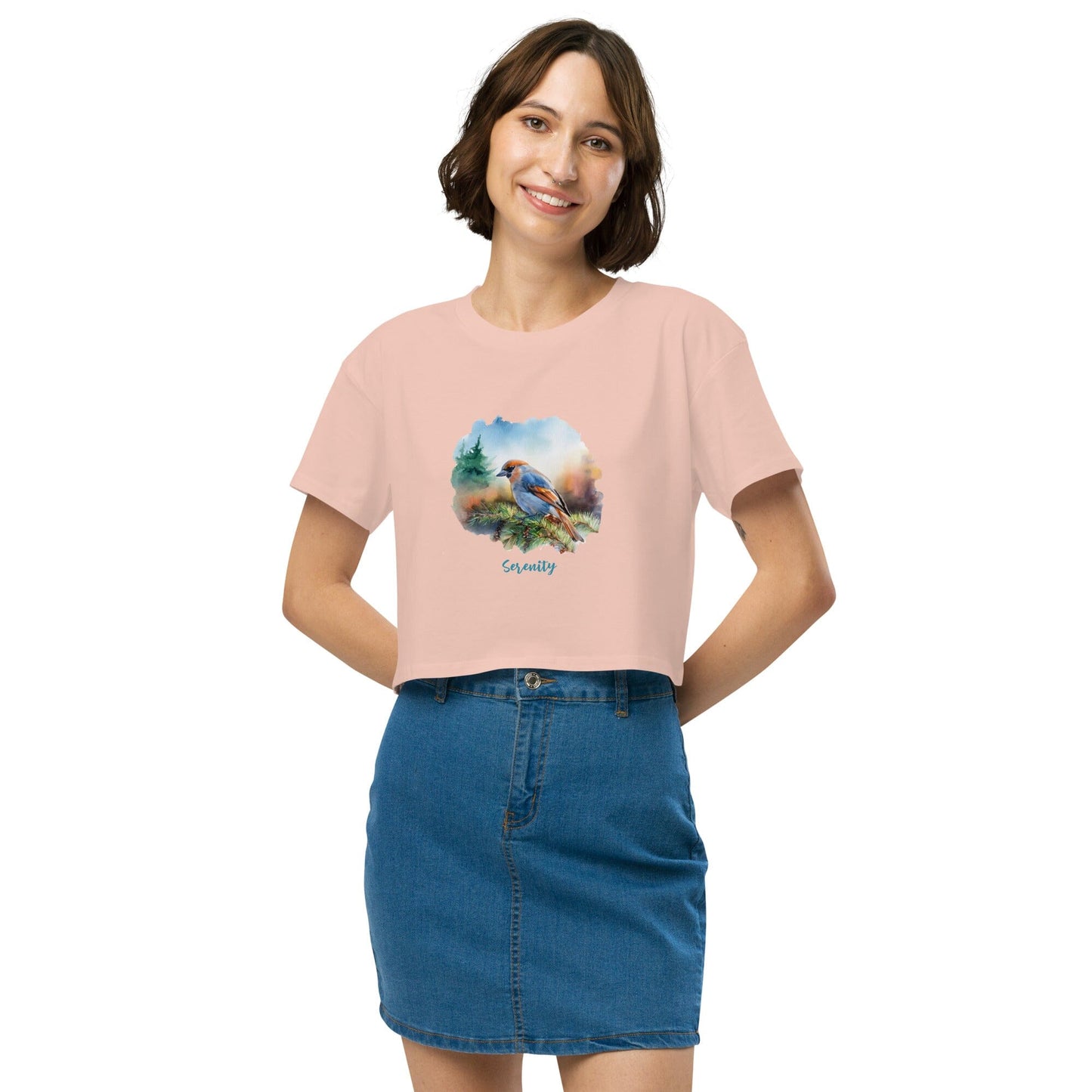 Women's Colorful Bird Crop Top - Vibrant Statement Piece Clothing Savvishly Savvique Pale Pink XS