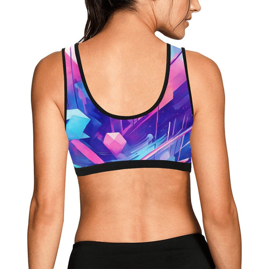 Women's Purple All-Over Print Sports Bra - Performance & Style Sports Bras & Activewear Savvishly Savvique
